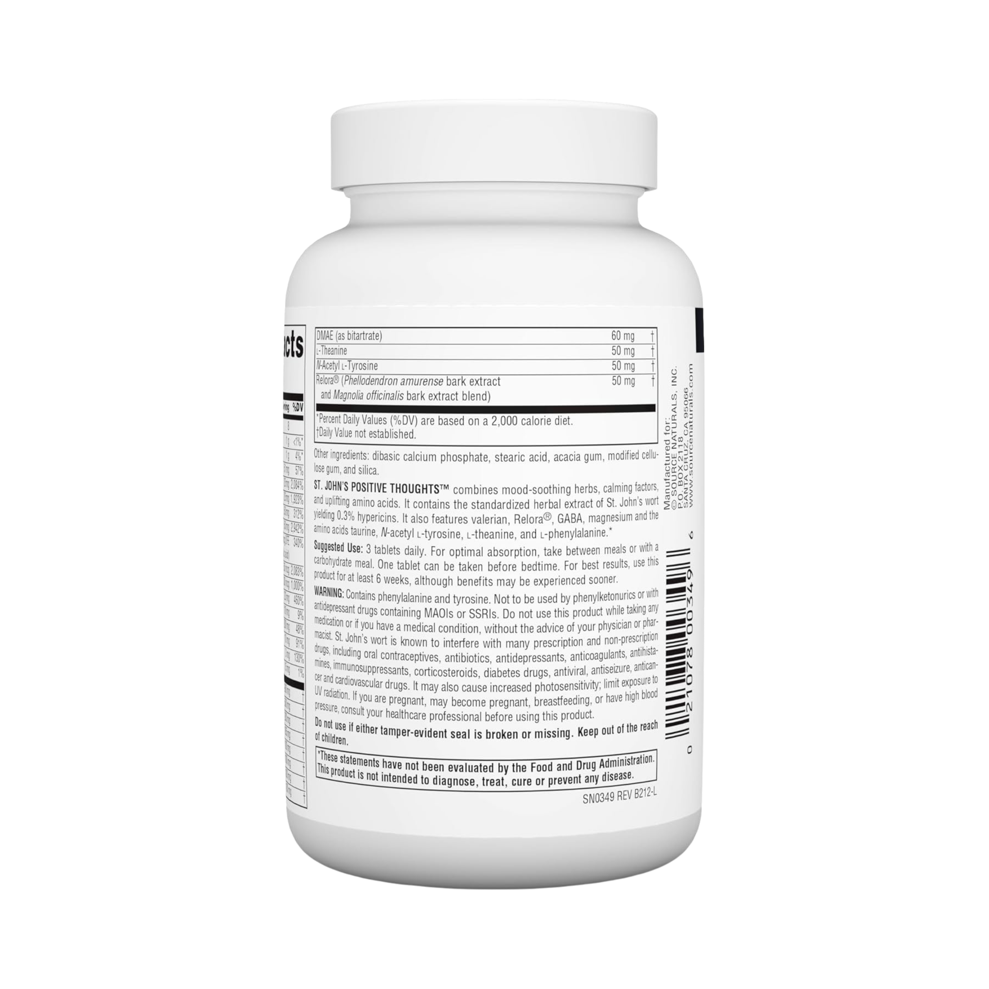 Source Naturals, St. John's Positive Thoughts, 90 Tablets