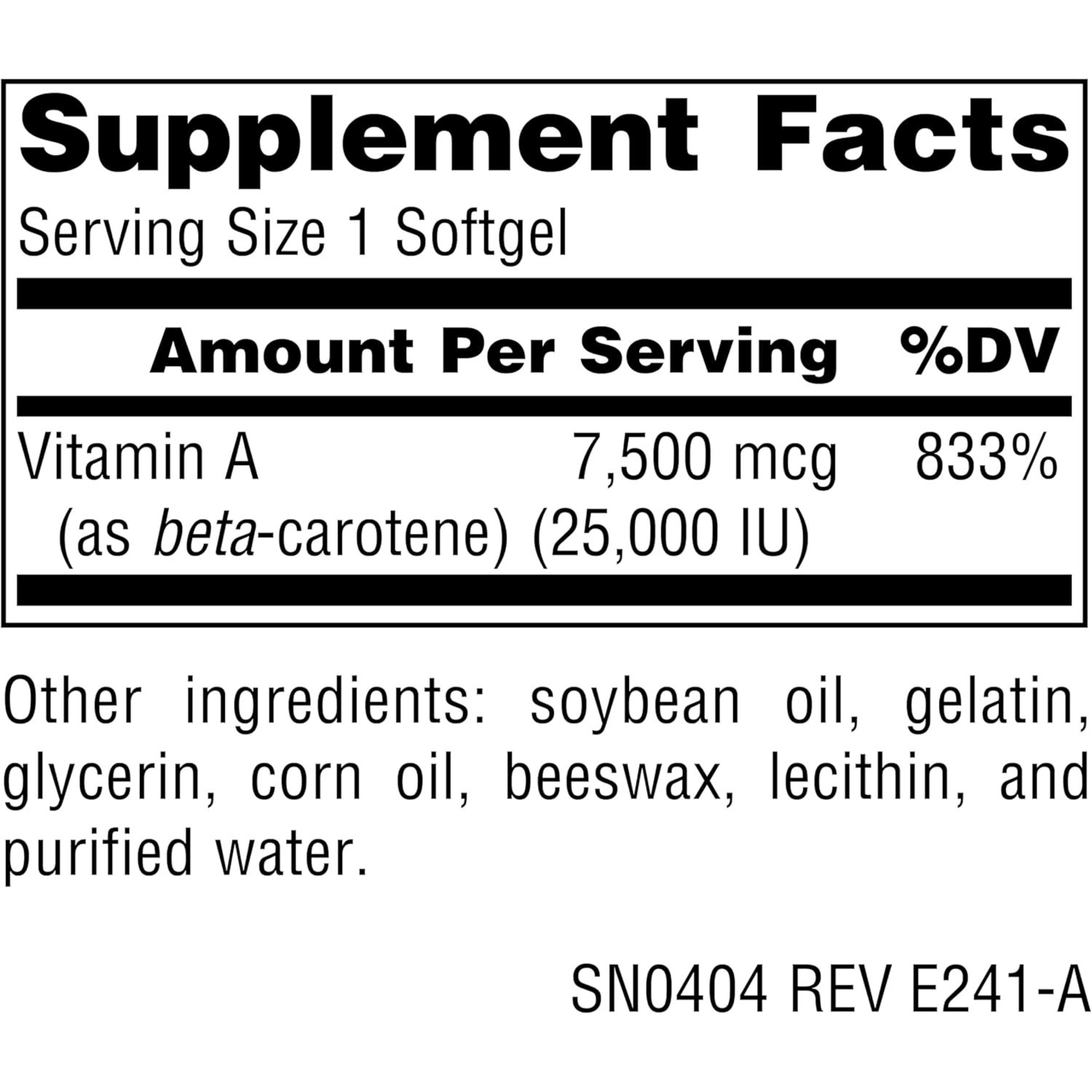 Source Naturals, Beta Carotene, 25000 IU, 250 Softgels