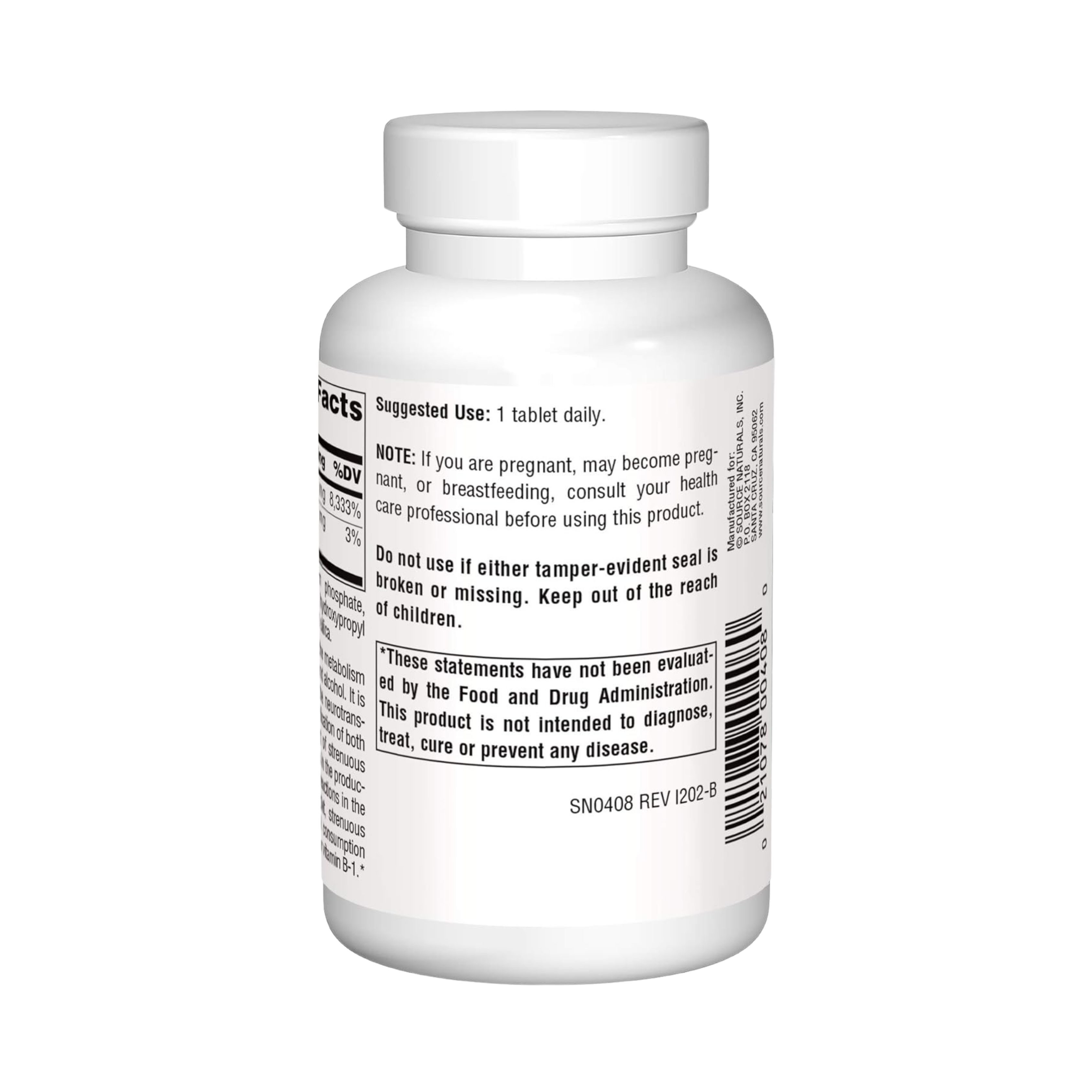 Source Naturals, B-1, 100 Mg, 250 Tablet