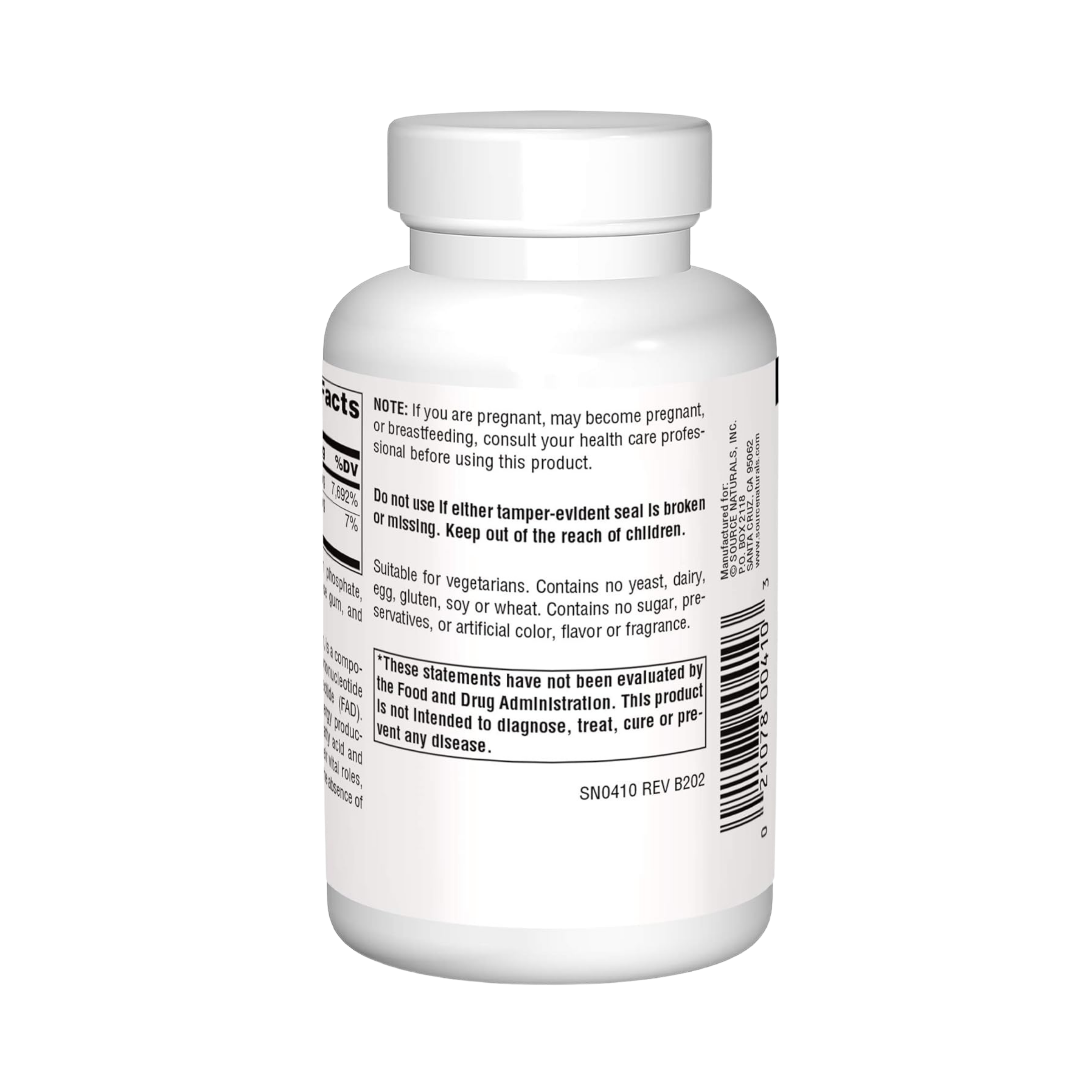 Source Naturals, Vitamin B-2 Riboflavin, 100 Mg, 250 Tablets
