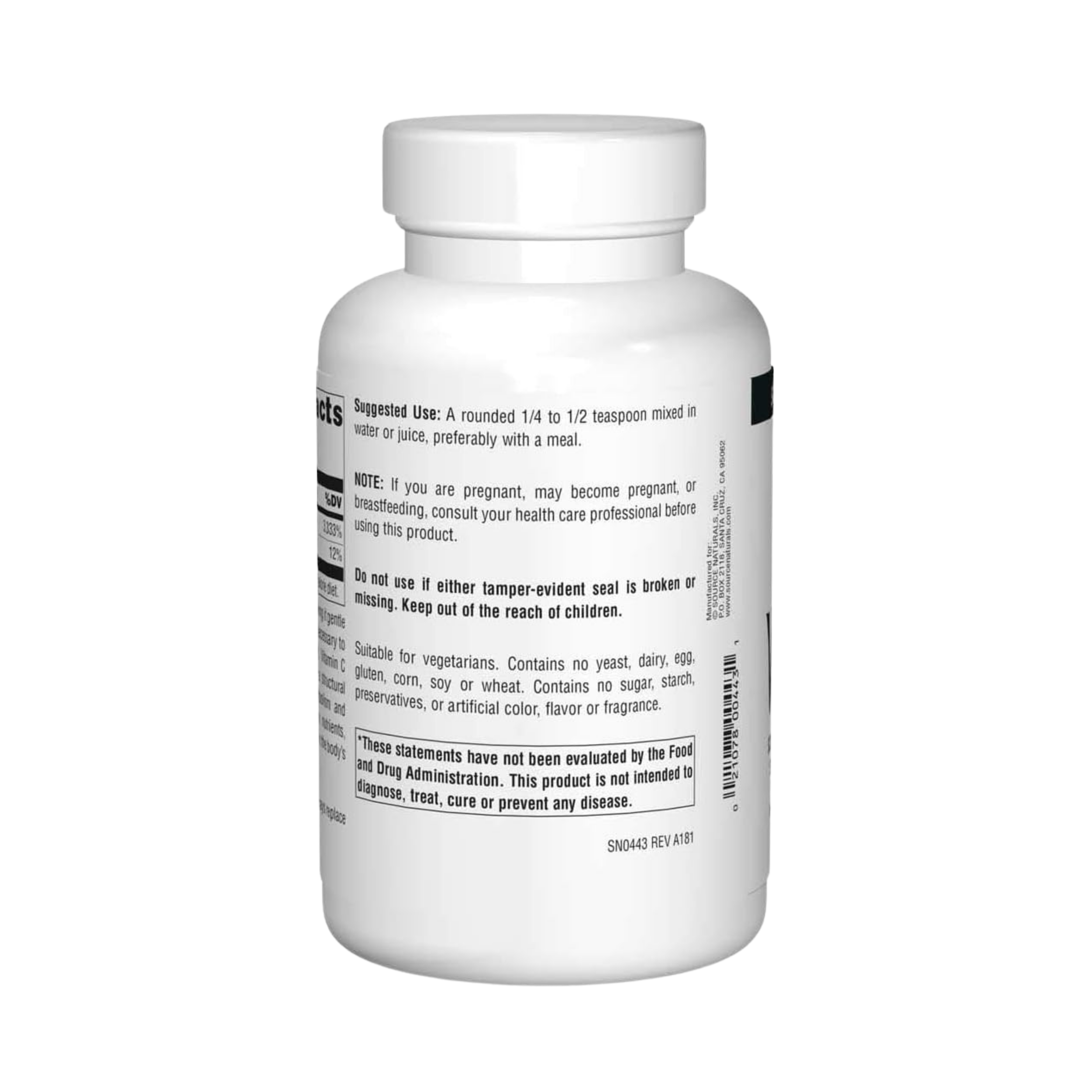 Source Naturals, Vitamin C, 276 Mg, 16 Crystals