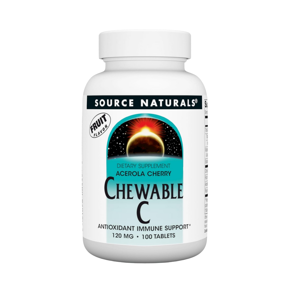 Source Naturals, Chewable C, Acerola Cherry, 120 Mg, 100 Fruit Tablets