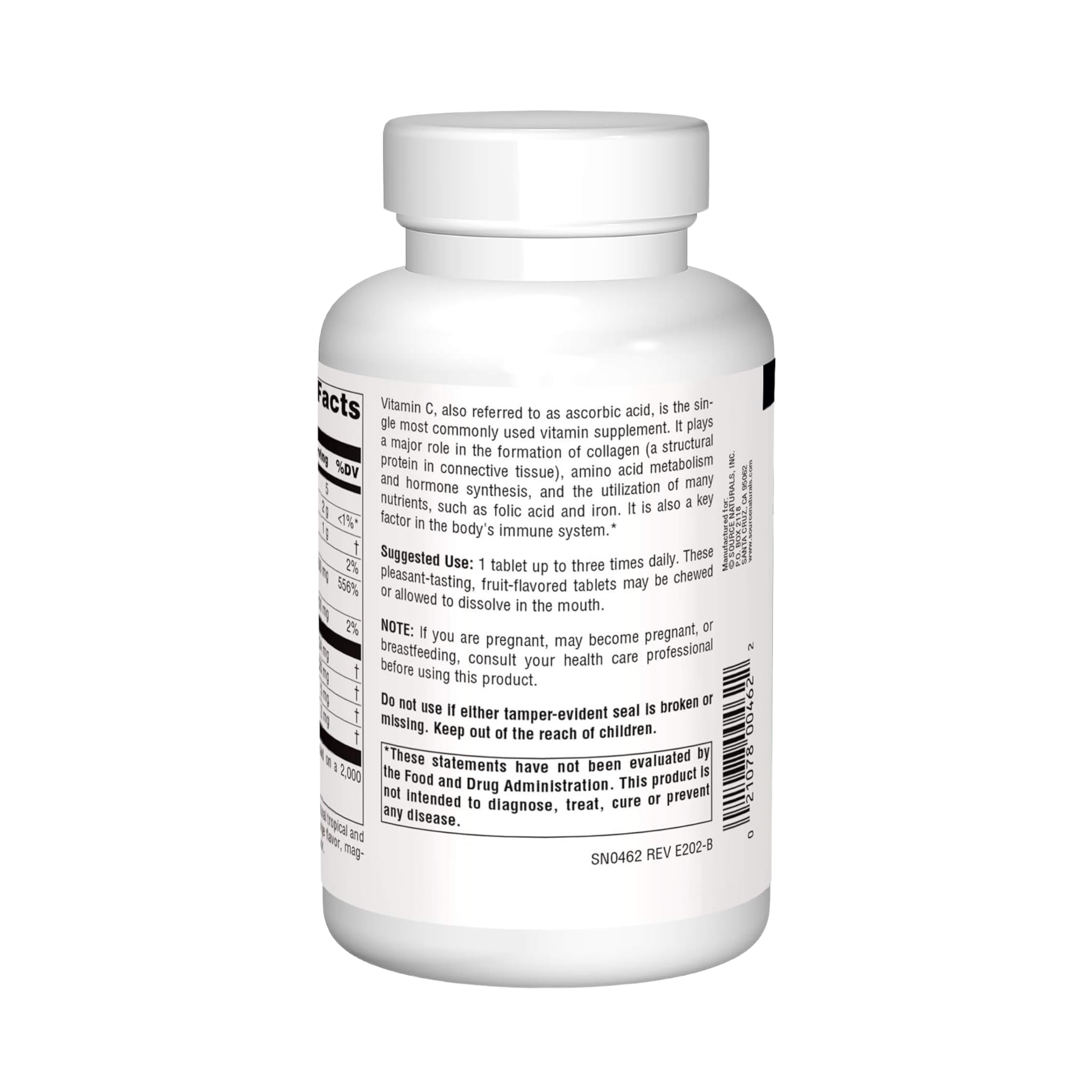 Source Naturals, Chewable C, Acerola Cherry, 500 Mg, 100 Fruit Tablets
