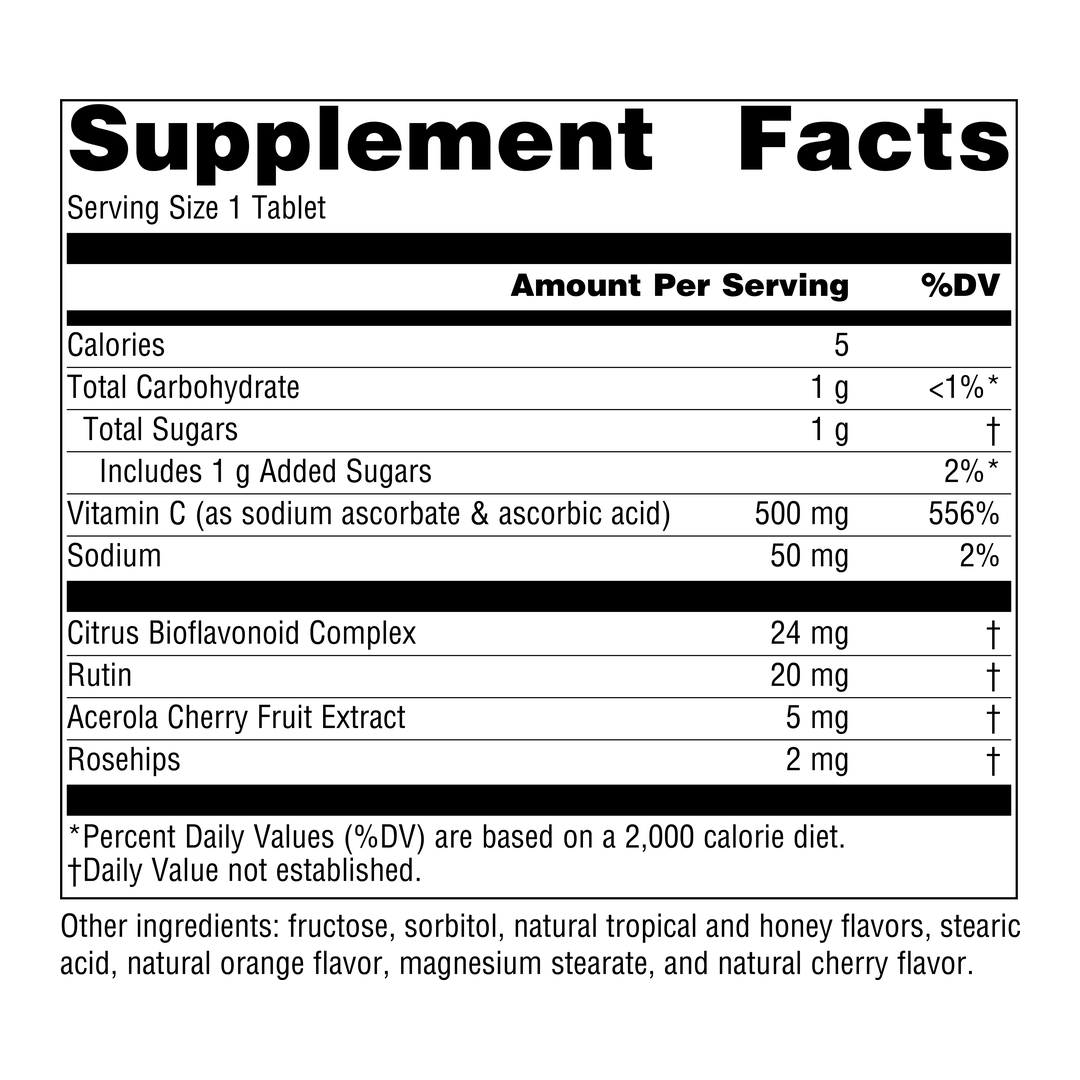 Source Naturals, Chewable C, Acerola Cherry, 500 Mg, 250 Fruit Tablets