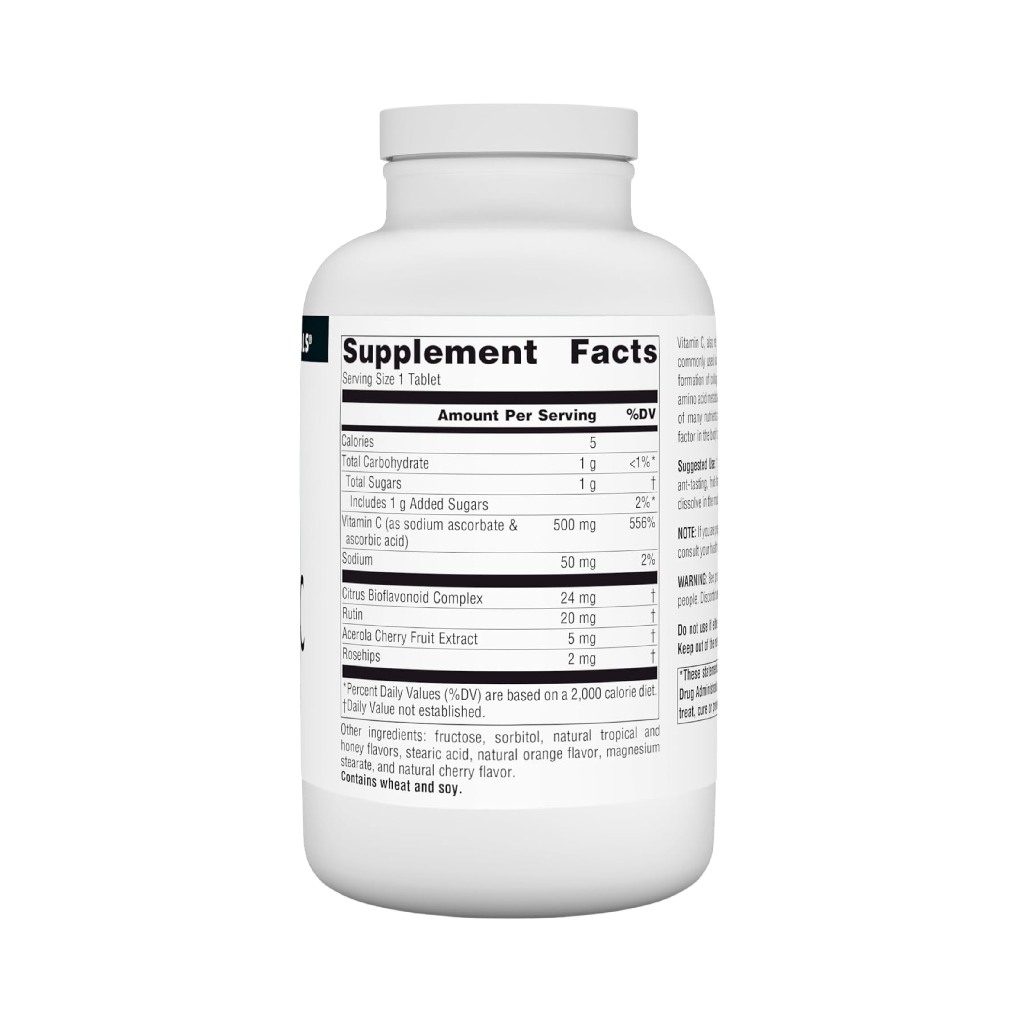Source Naturals, Chewable C, Acerola Cherry, 500 Mg, 250 Fruit Tablets