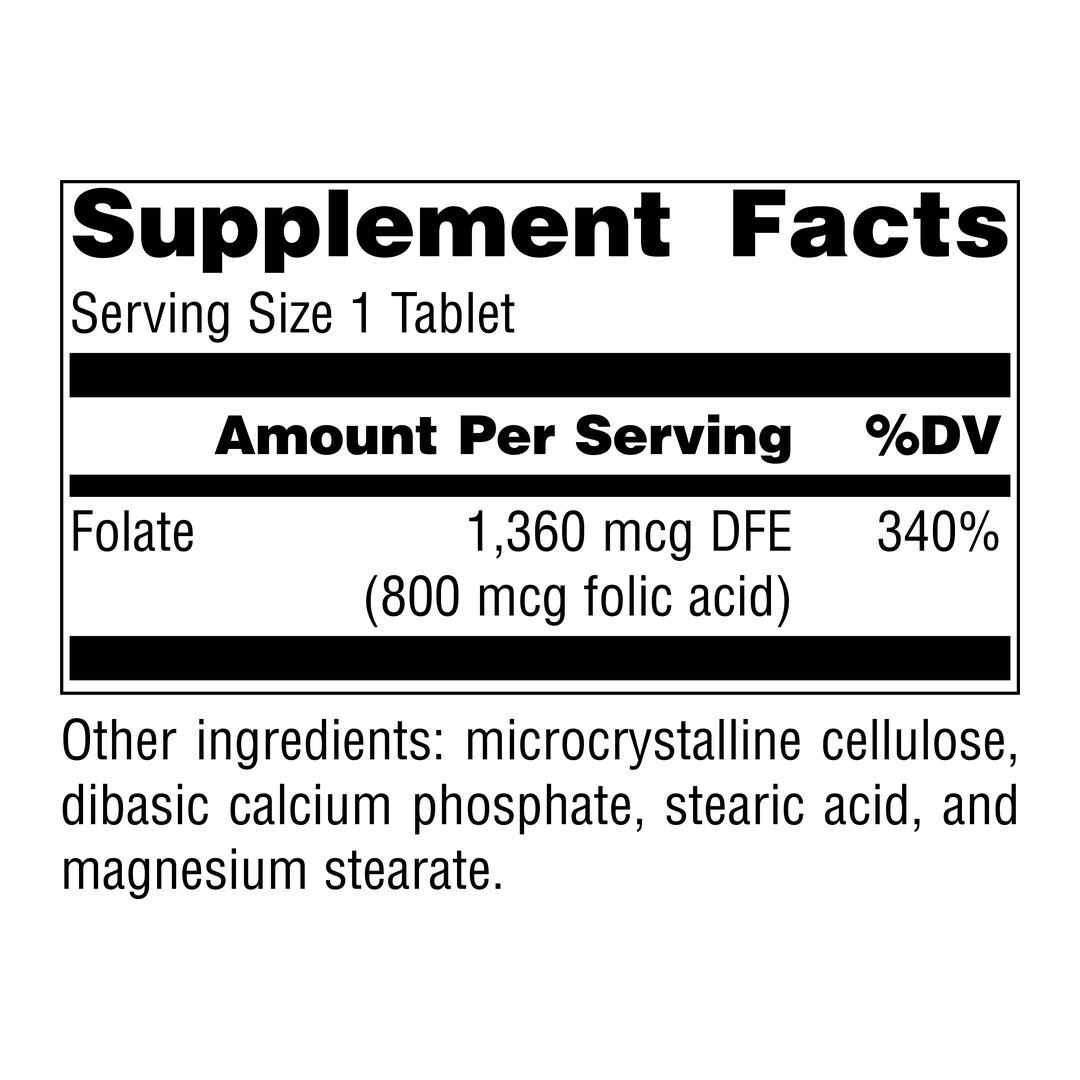 Source Naturals, Folic Acid 800 Mcg, 1000 Tablets