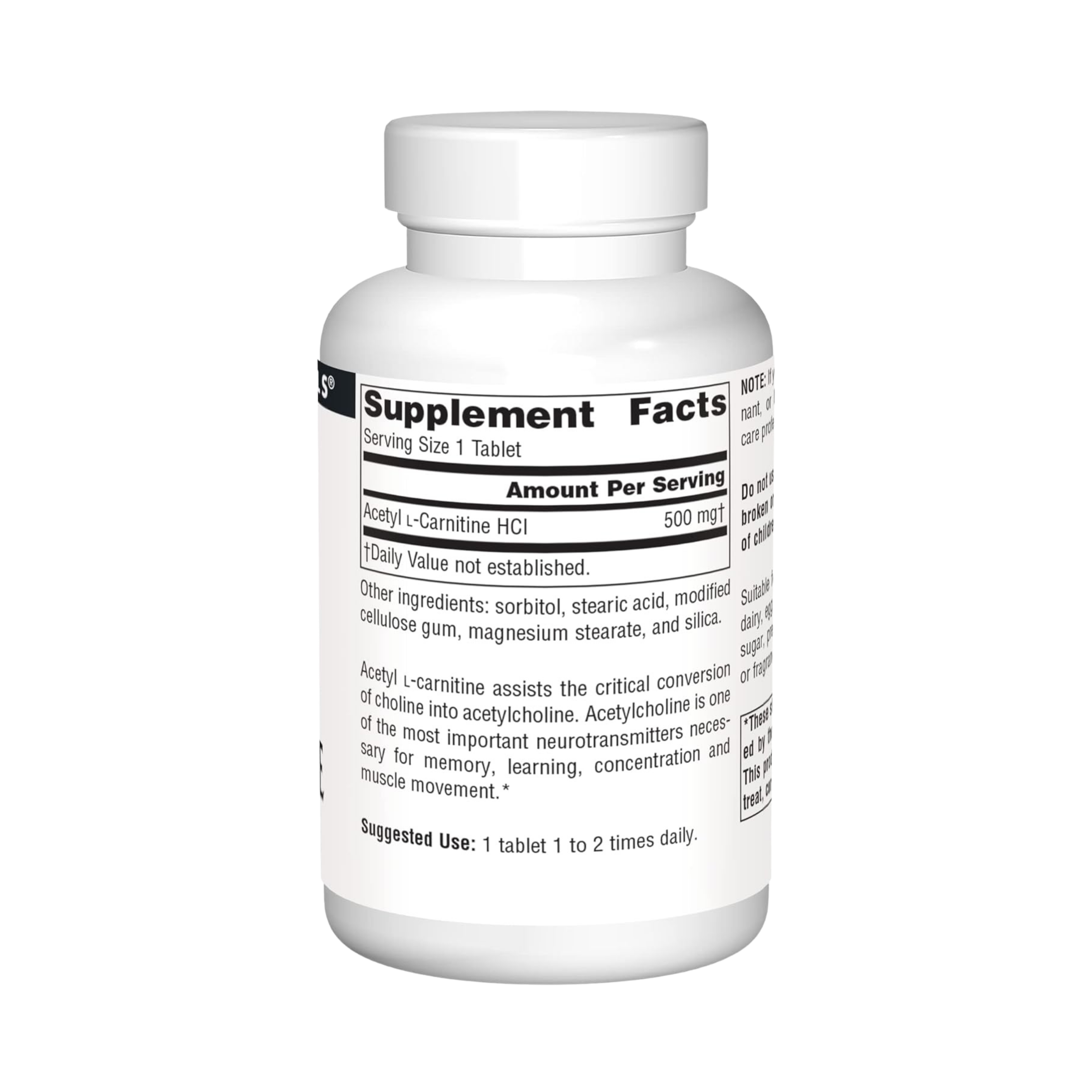 Source Naturals, Acetyl L-Carnitine, 500 Mg, 60 Tablets