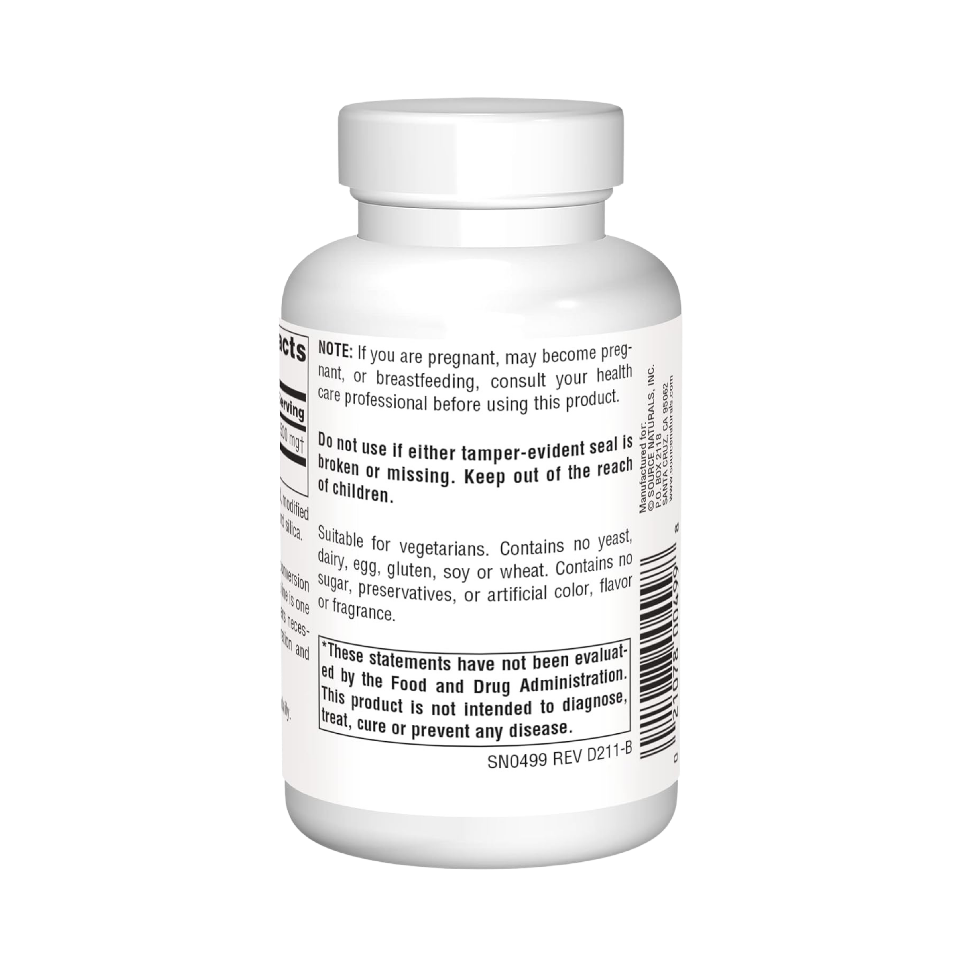Source Naturals, Acetyl L-Carnitine, 500 Mg, 60 Tablets