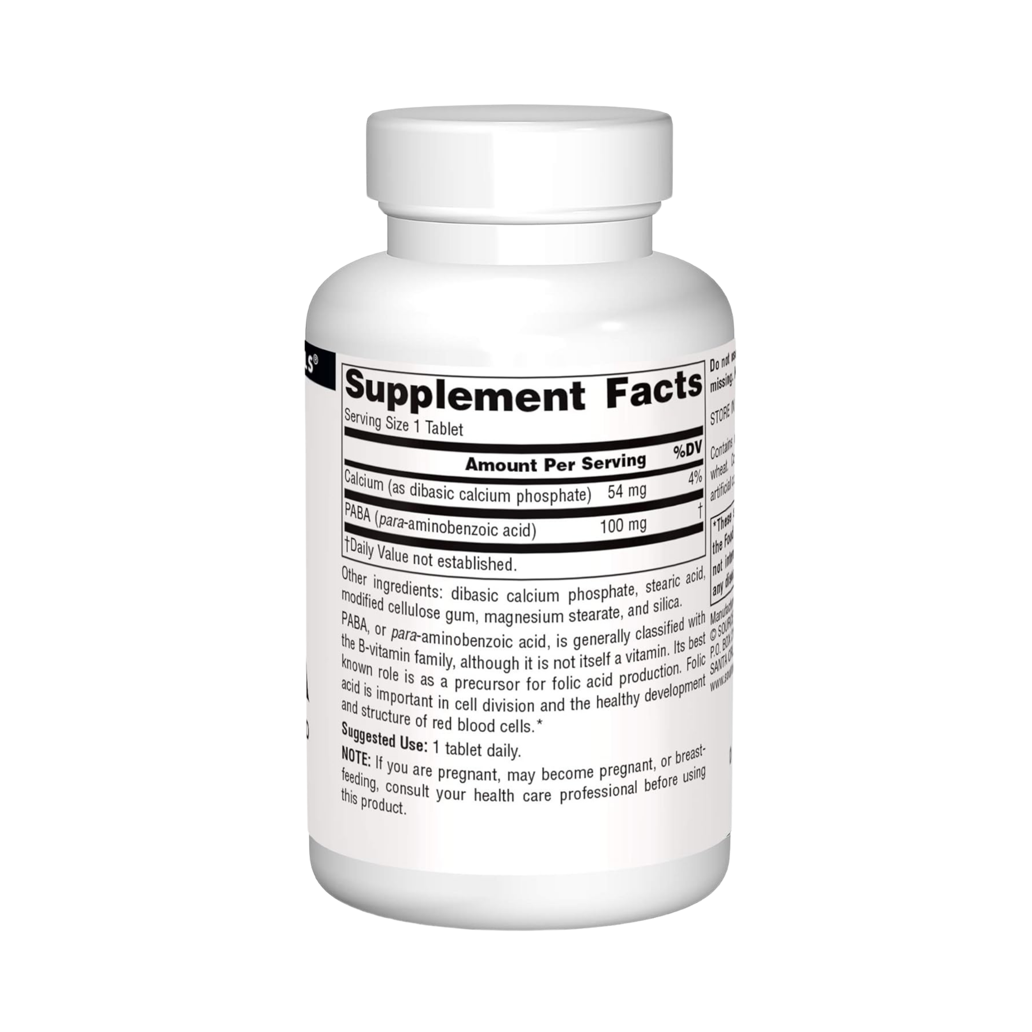 Source Naturals, PABA, 100 Mg, 250 Tablets