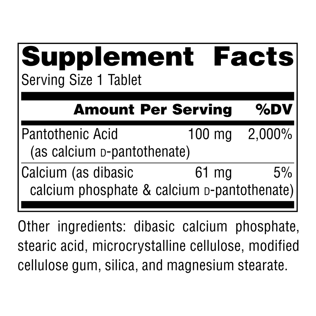 Source Naturals, Pantothenic Acid 100 Mg, 100 Tablets