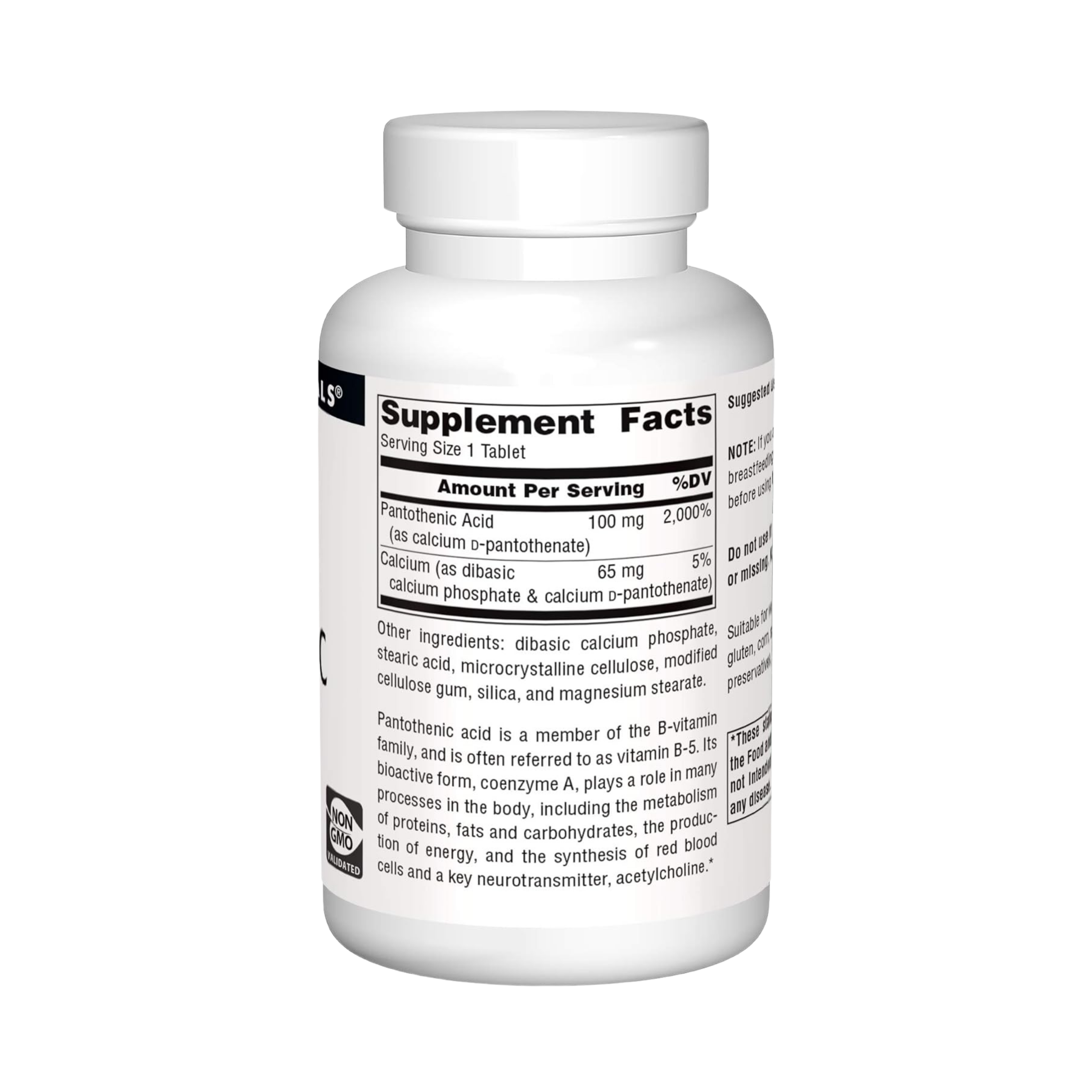 Source Naturals, Pantothenic Acid 100 Mg, 250 Tablets