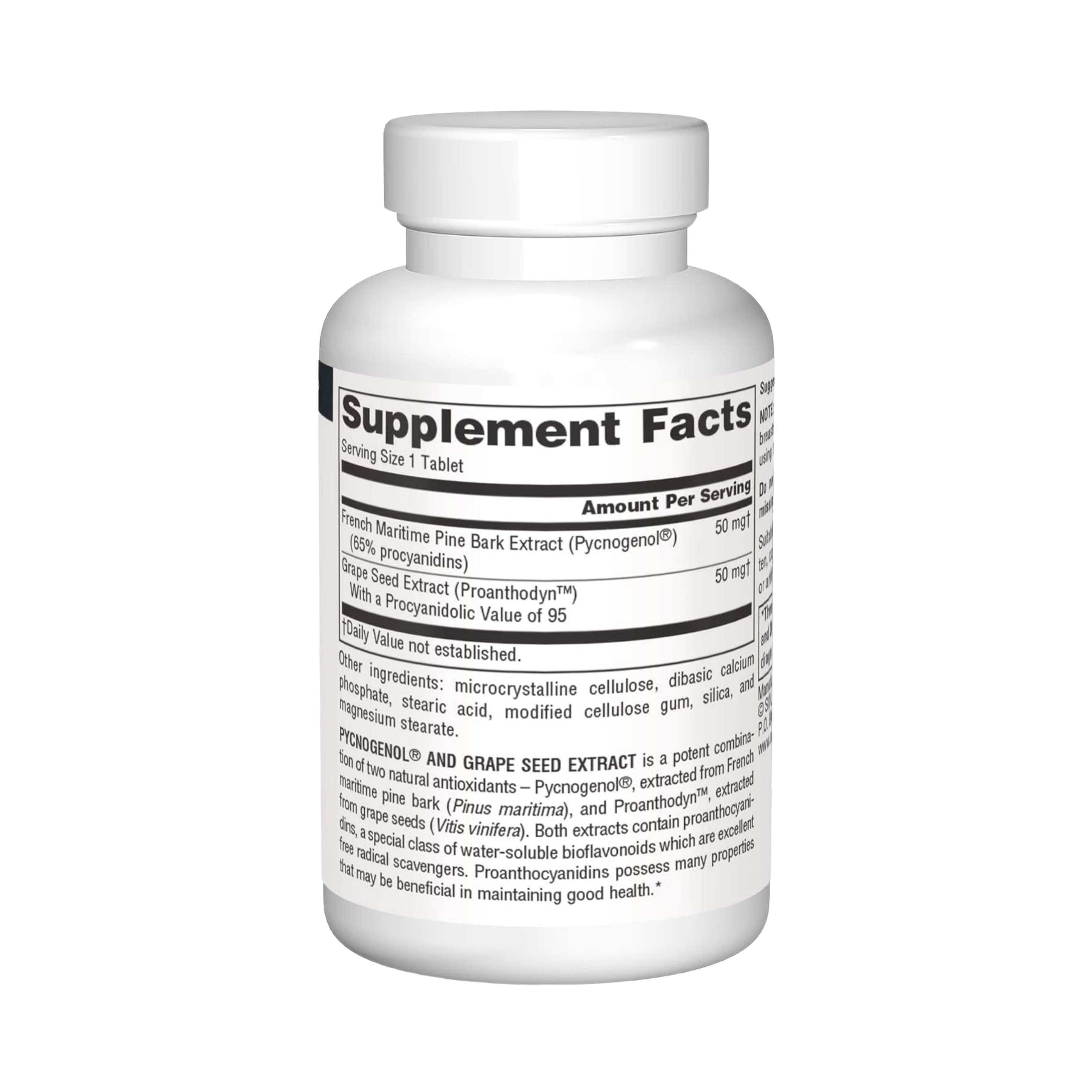 Source Naturals, Pycnogenol and Grape Seed Extract, 100 Mg, 30 Tablets