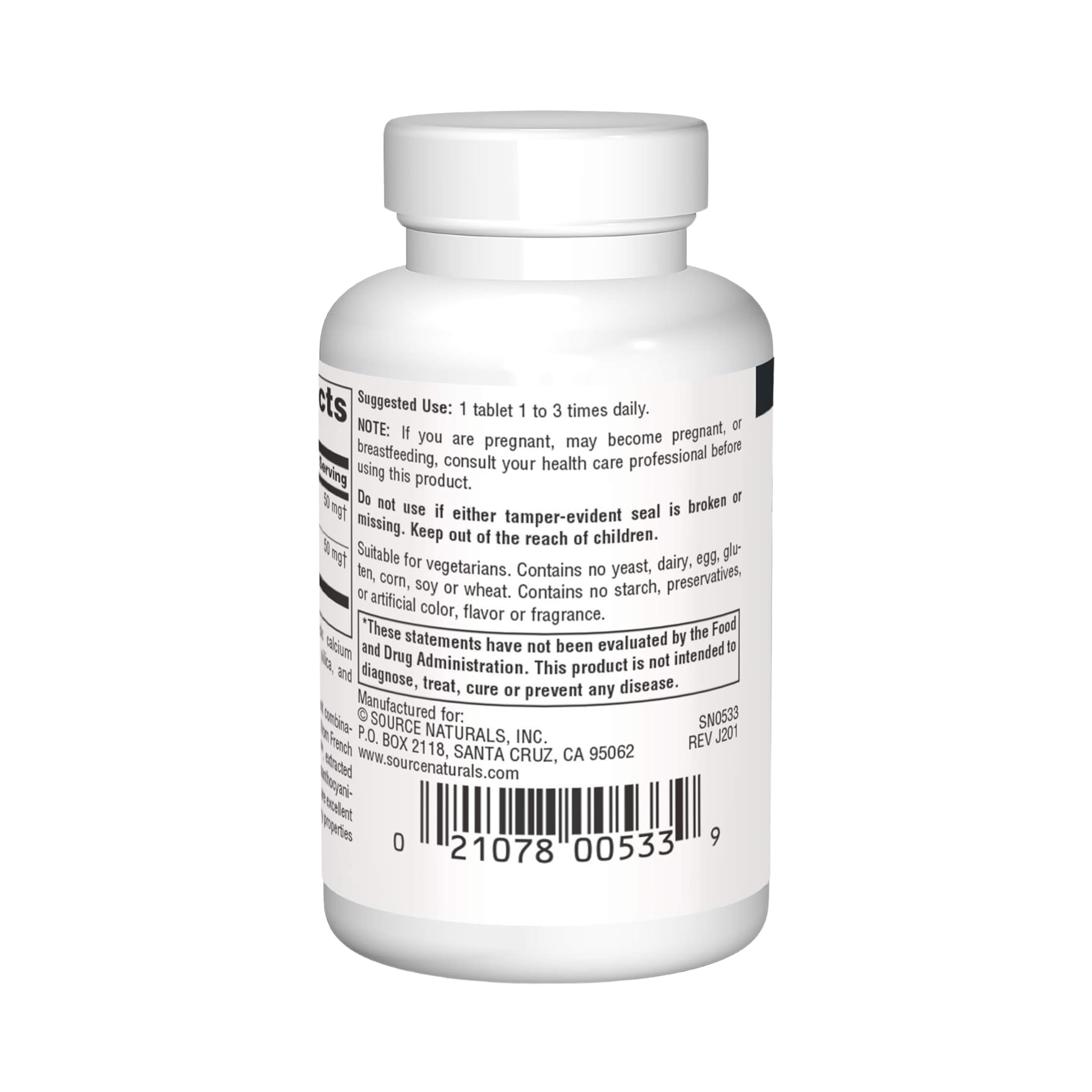 Source Naturals, Pycnogenol and Grape Seed Extract, 100 Mg, 60 Tablets
