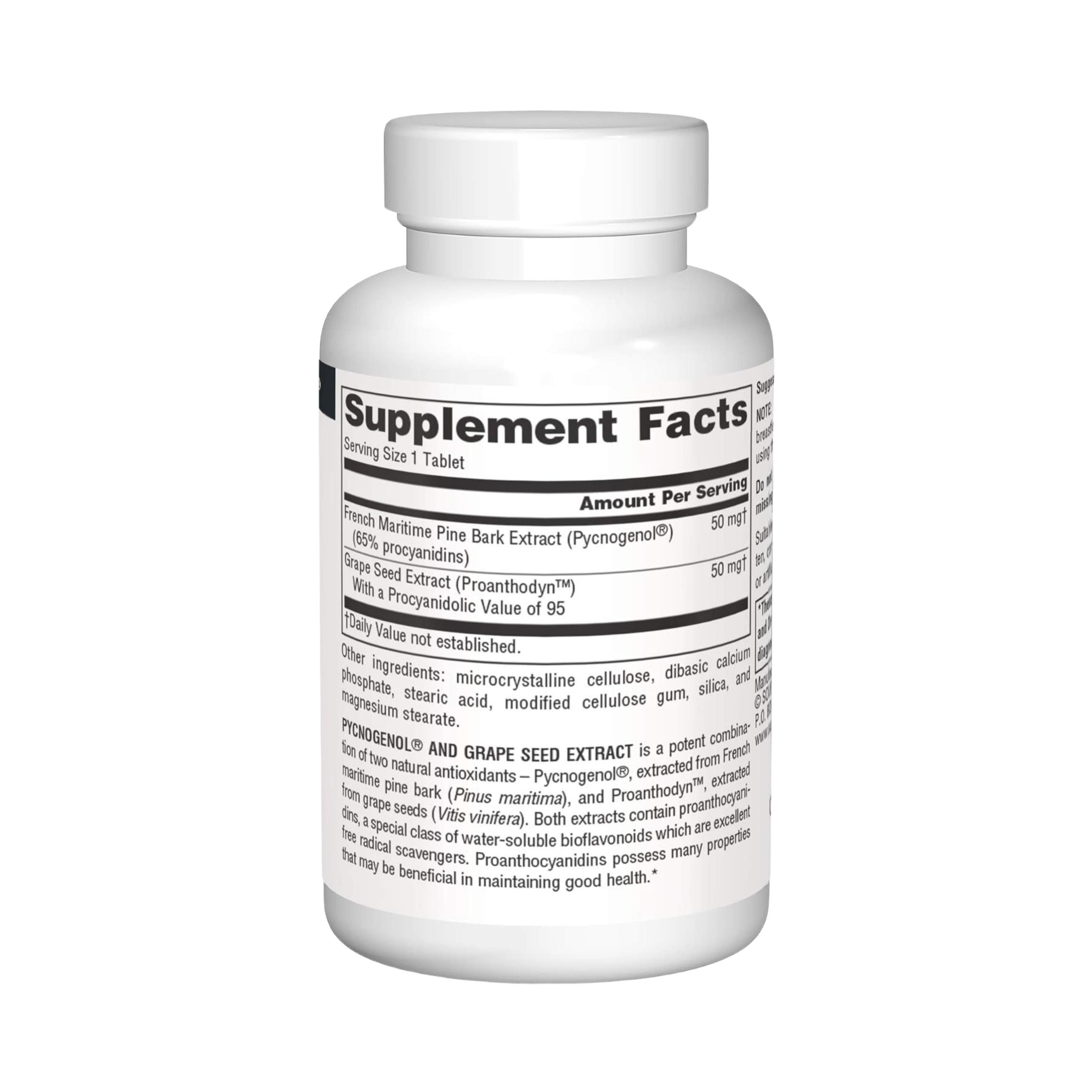 Source Naturals, Pycnogenol and Grape Seed Extract, 100 Mg, 60 Tablets