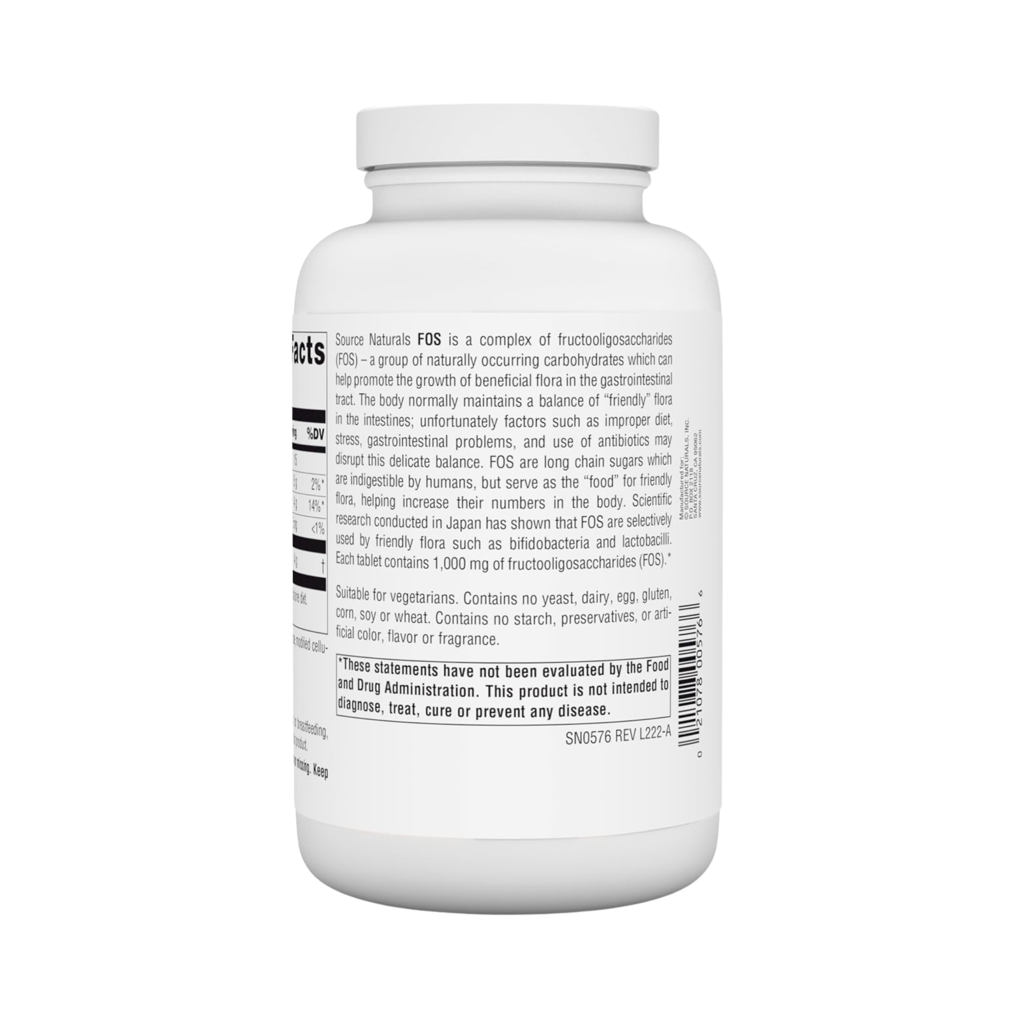 Source Naturals, FOS, 1000 Mg, 200 Tablets