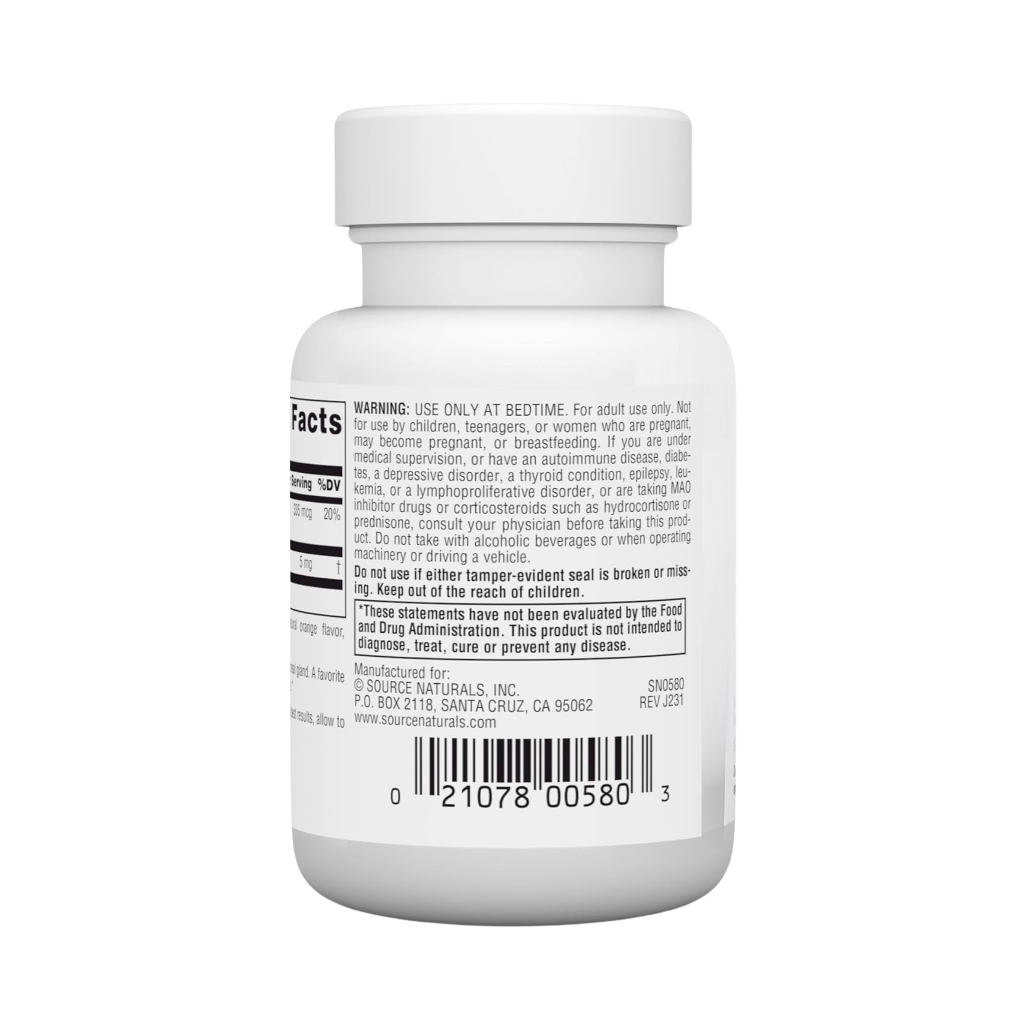 Source Naturals, Sleep Science Melatonin, 5 Mg, 100 Orange Lozenge