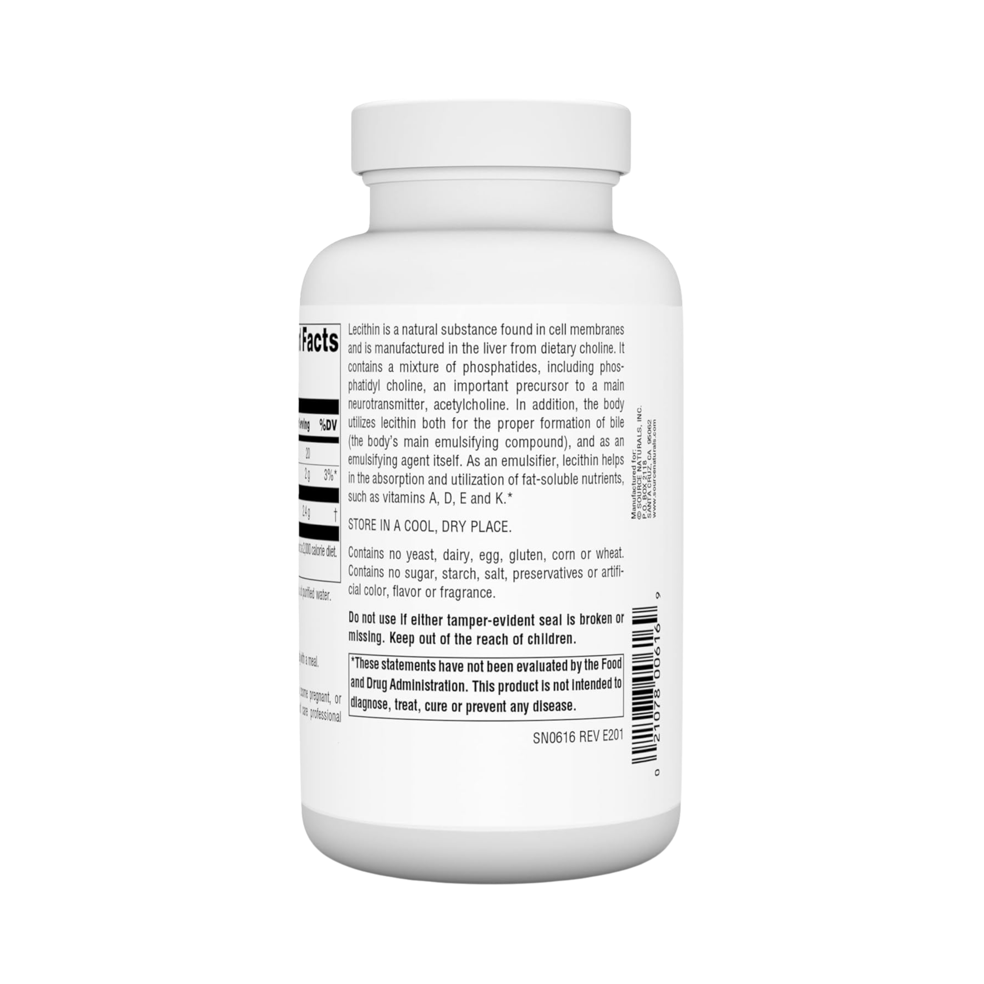 Source Naturals, Lecithin, 1200 Mg, 100 Softgels