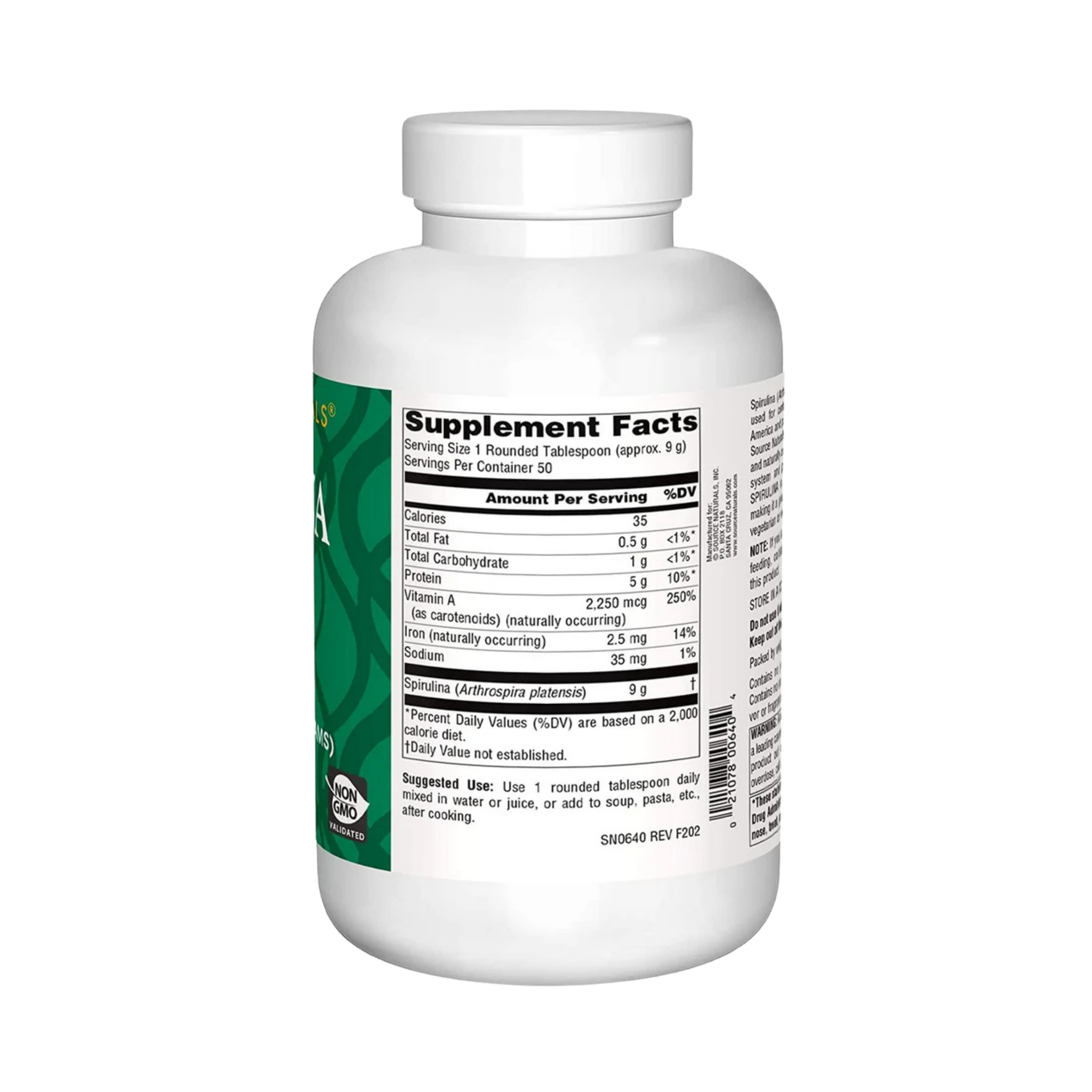 Source Naturals, Spirulina Powder, 16 Oz
