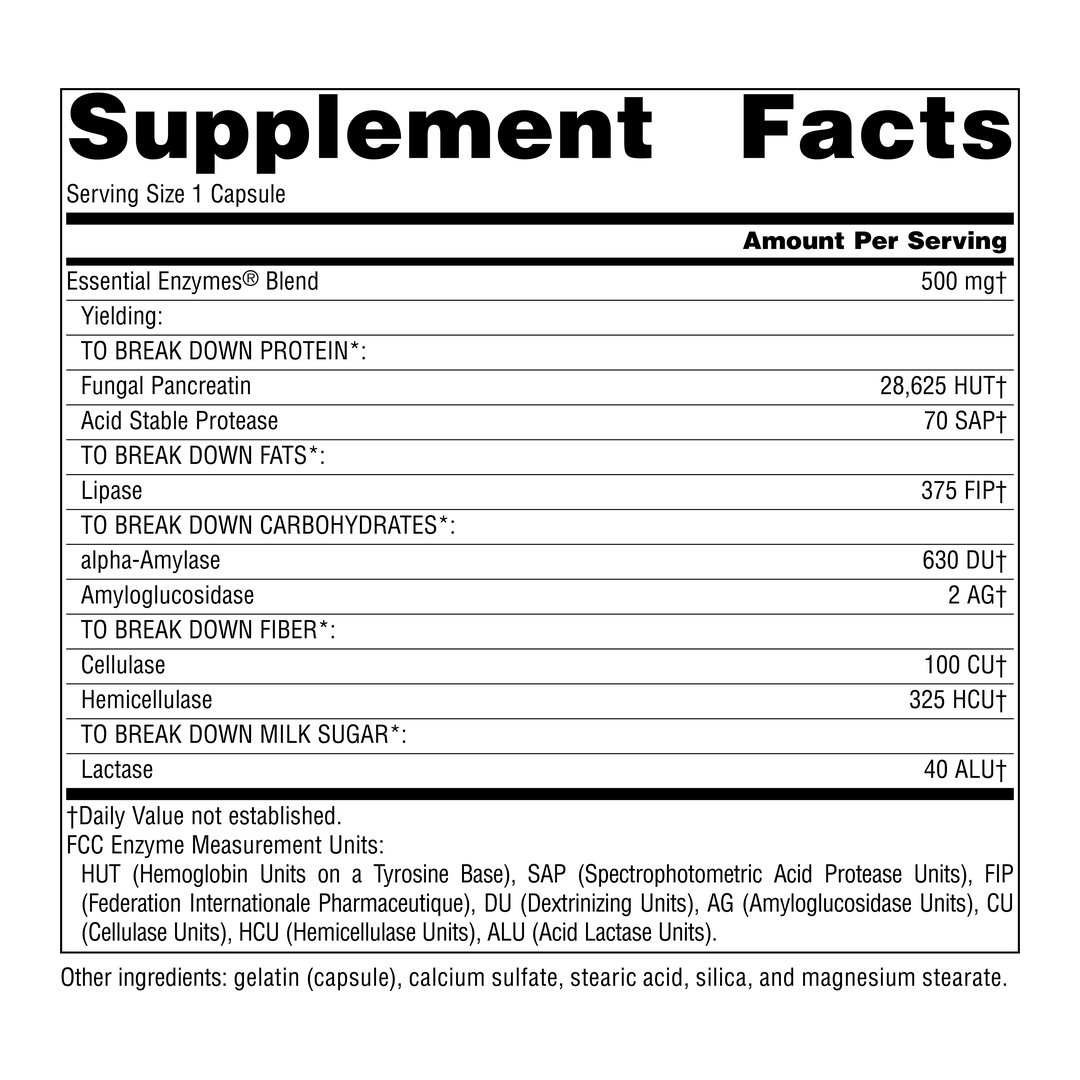 Source Naturals, Essential Enzymes, 500 Mg, 60 Capsules