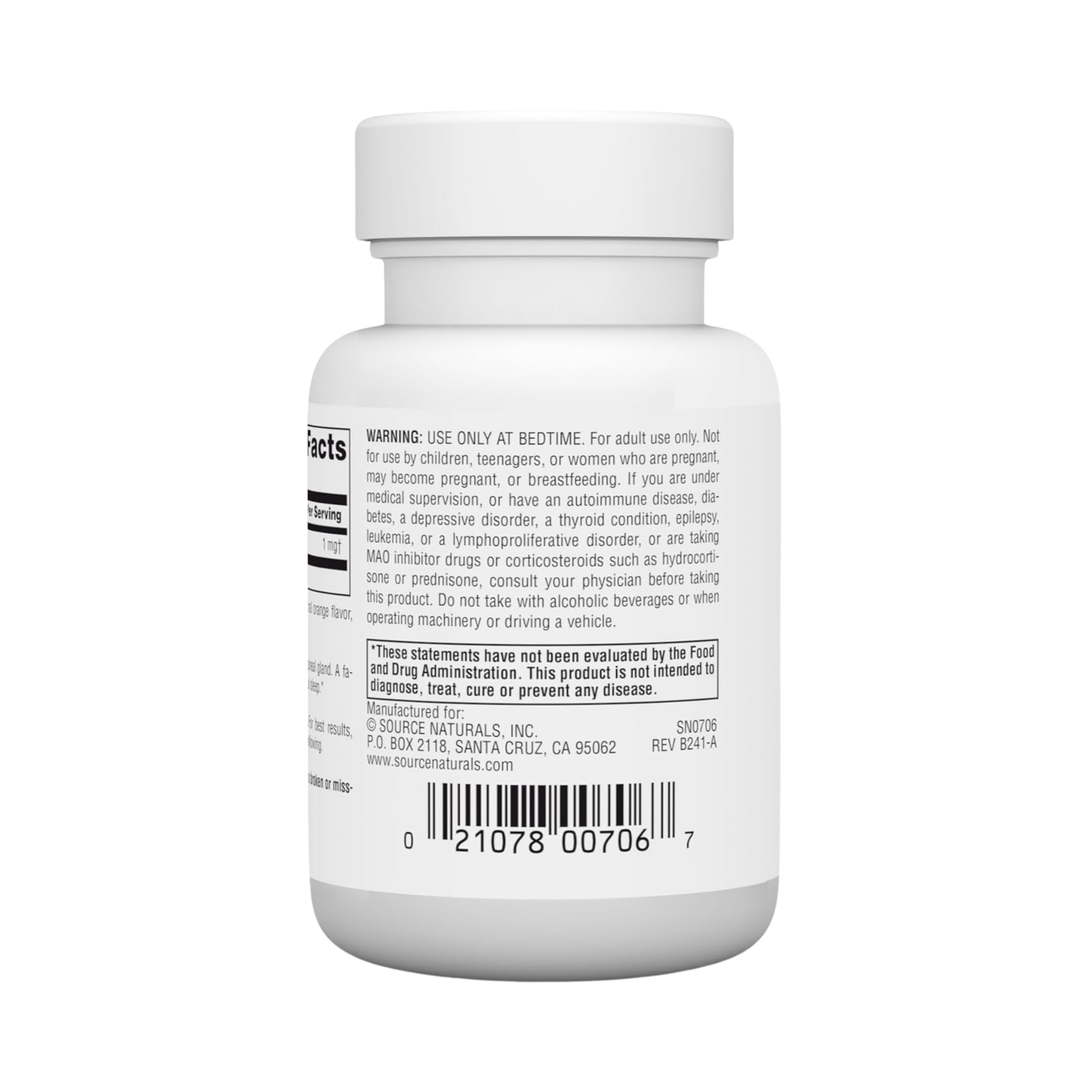 Source Naturals, Sleep Science Melatonin, 1 Mg, Orange 100 Lozenge