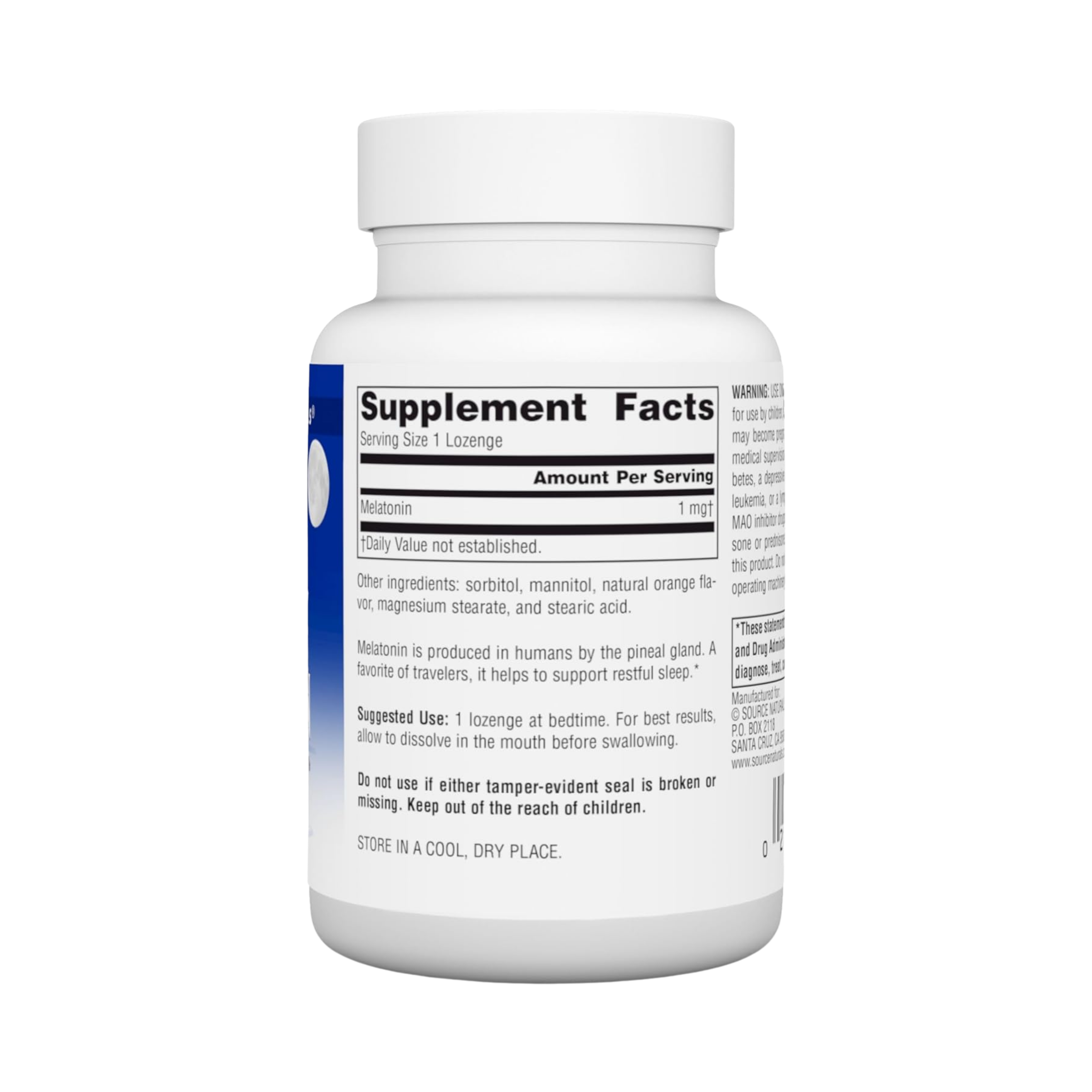 Source Naturals, Sleep Science Melatonin, 1 Mg, Orange 200 Lozenge