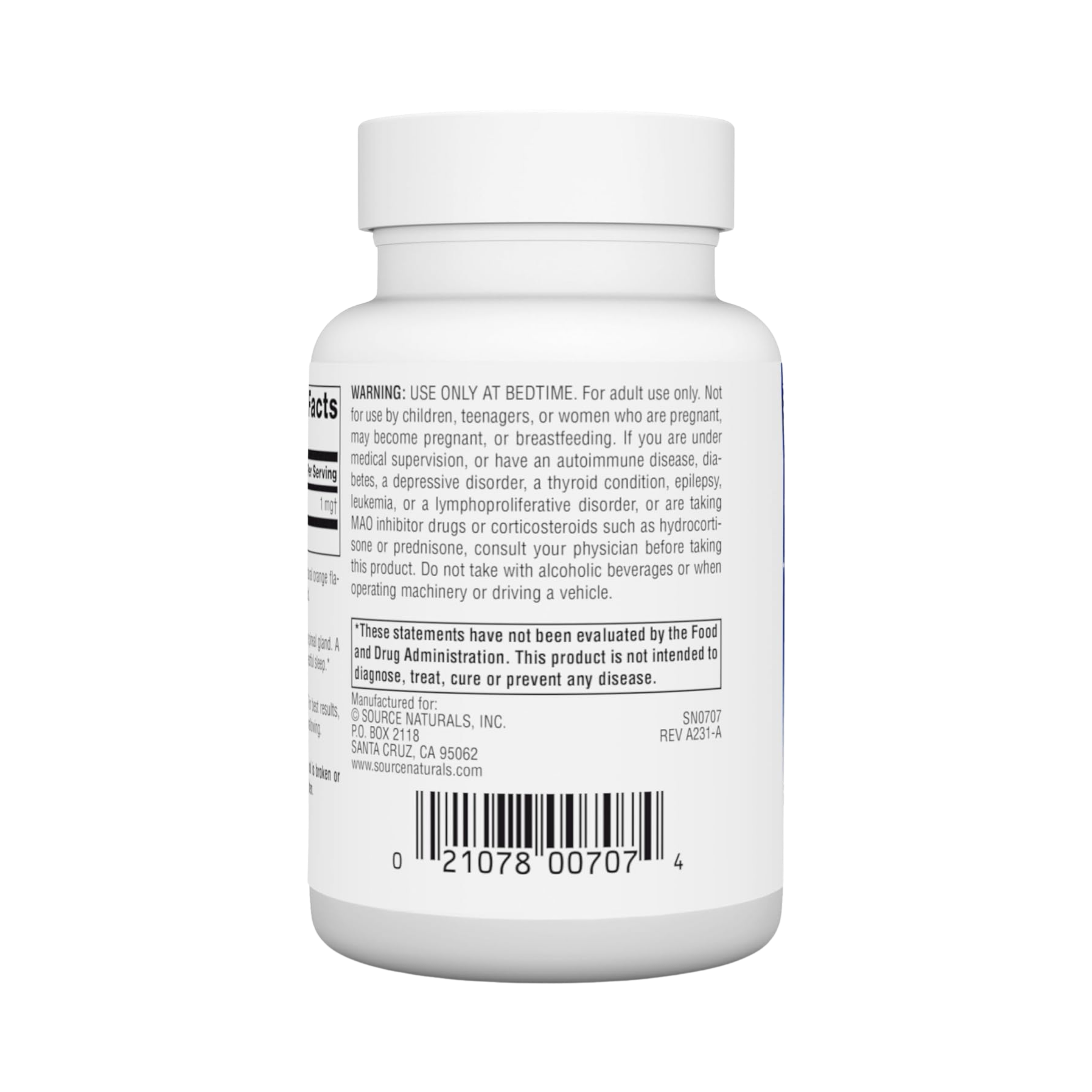 Source Naturals, Sleep Science Melatonin, 1 Mg, Orange 200 Lozenge