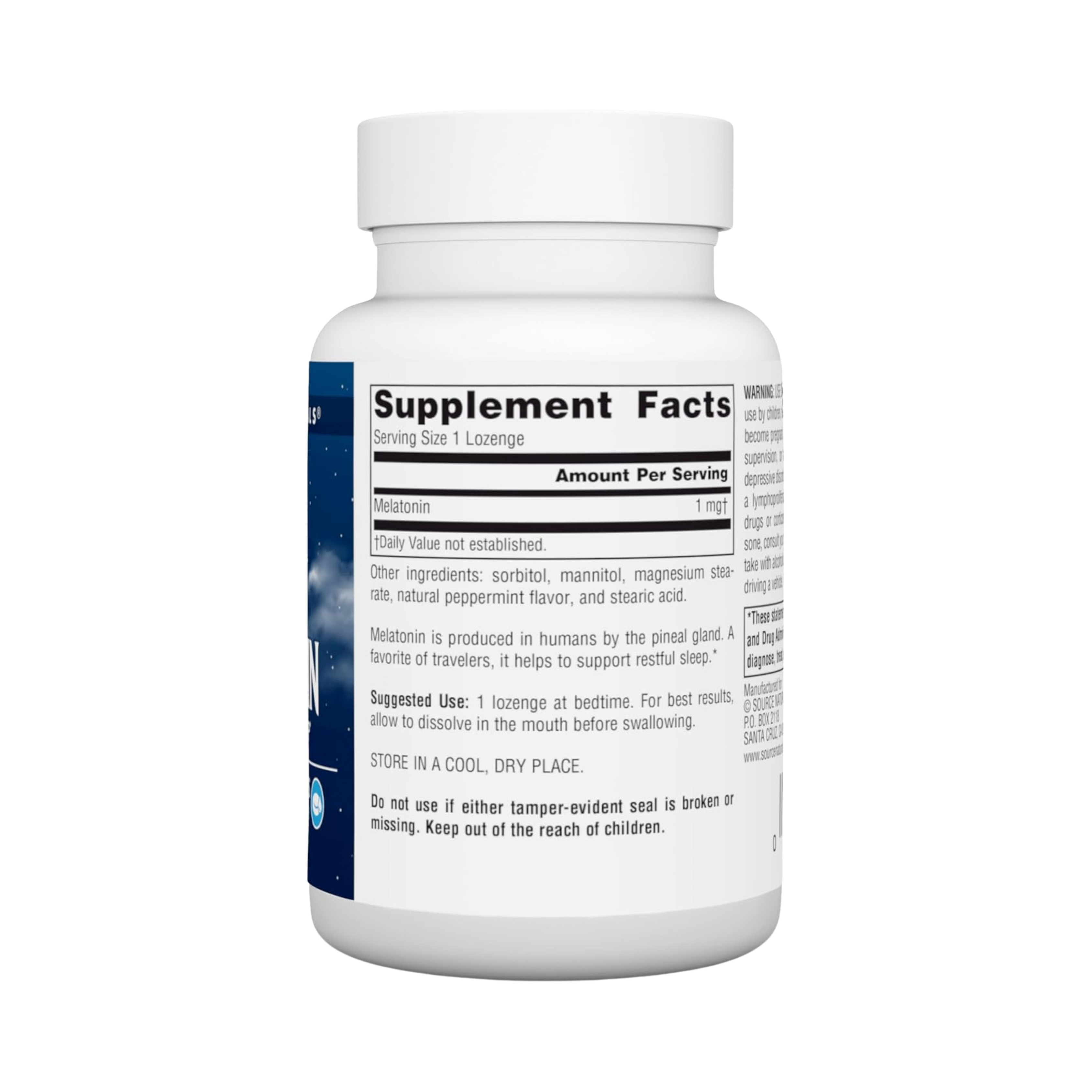 Source Naturals, Sleep Science Melatonin, 1 Mg Peppermint, 200 Lozenge