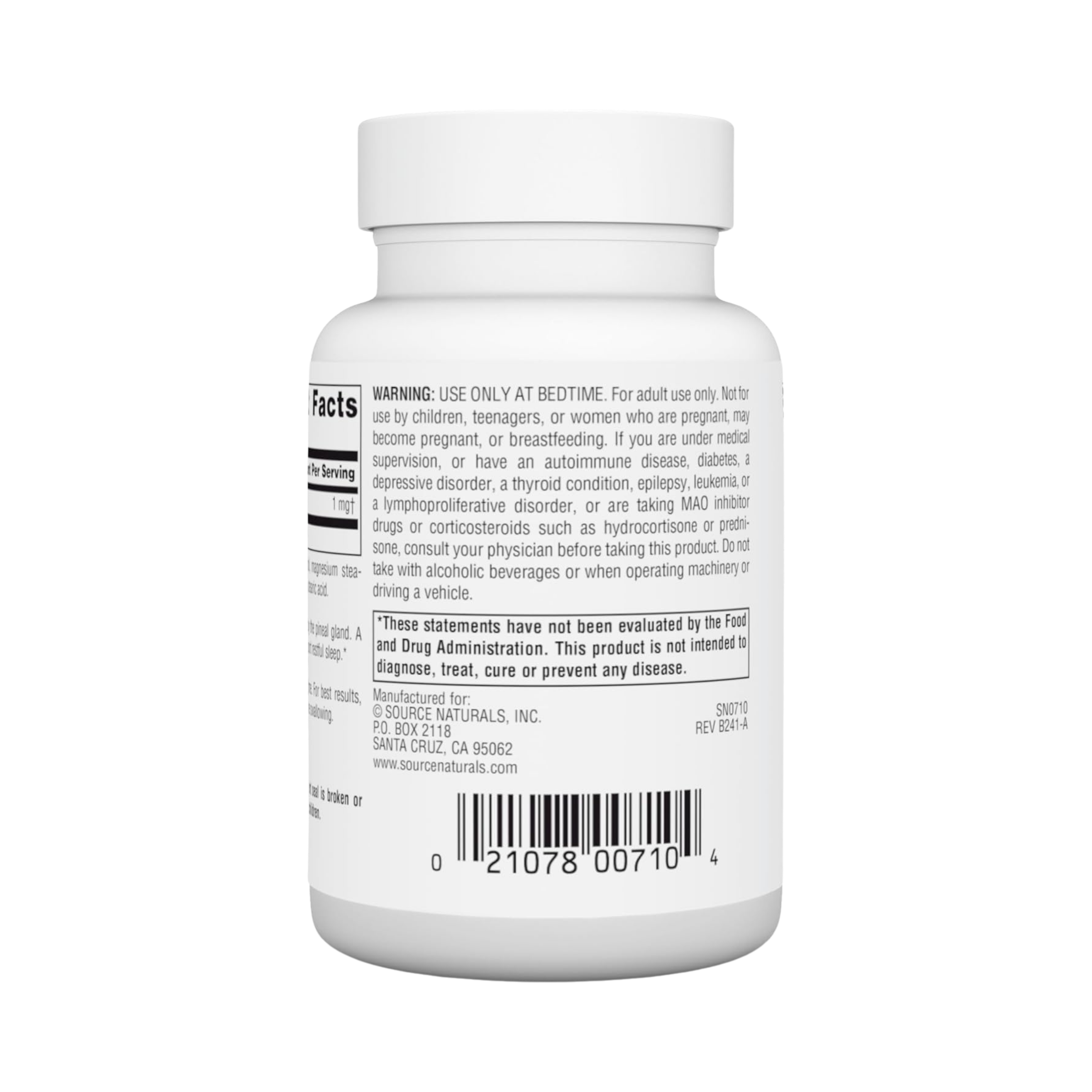 Source Naturals, Sleep Science Melatonin, 1 Mg Peppermint, 200 Lozenge