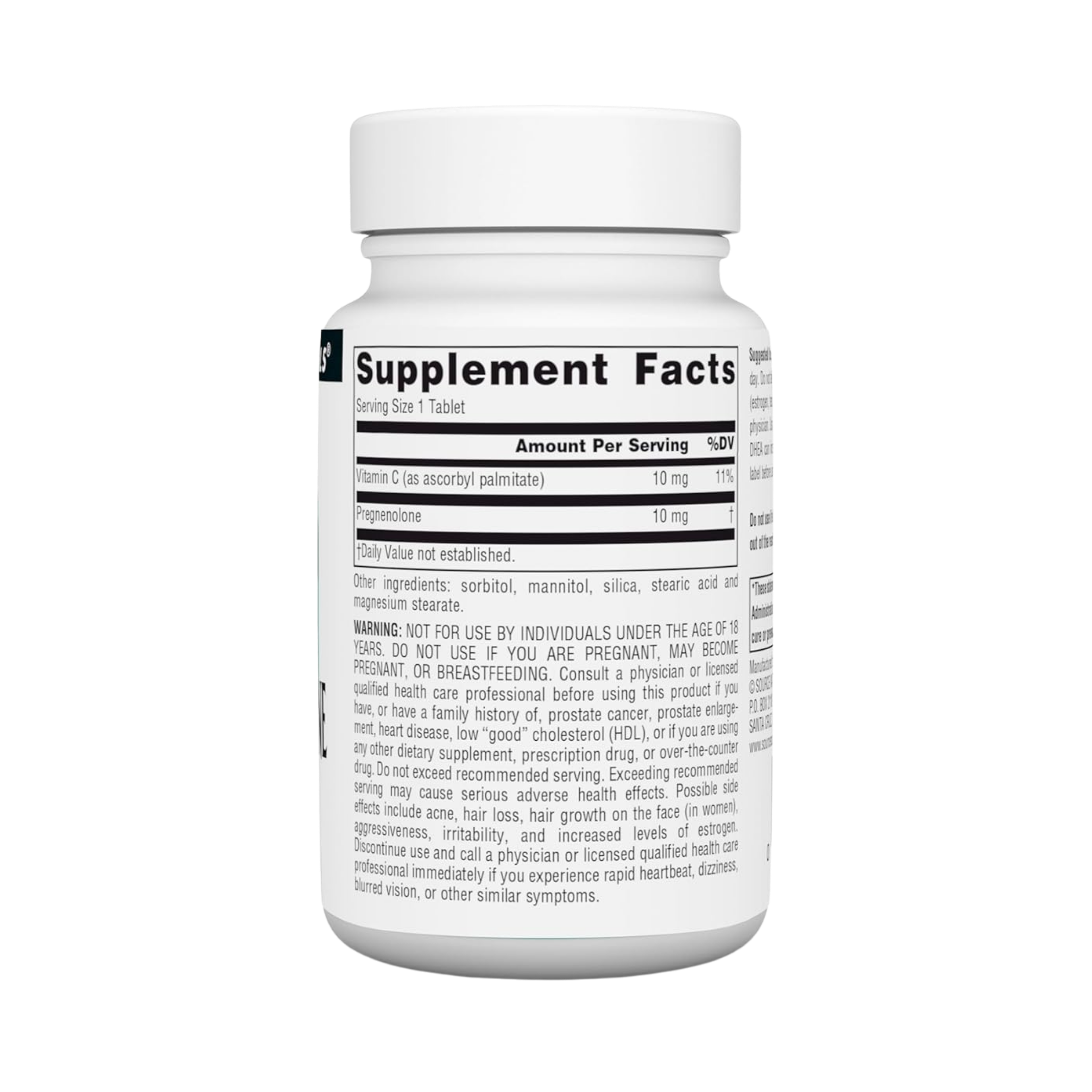 Source Naturals, Pregnenolone, 10 Mg, 60 Tablets