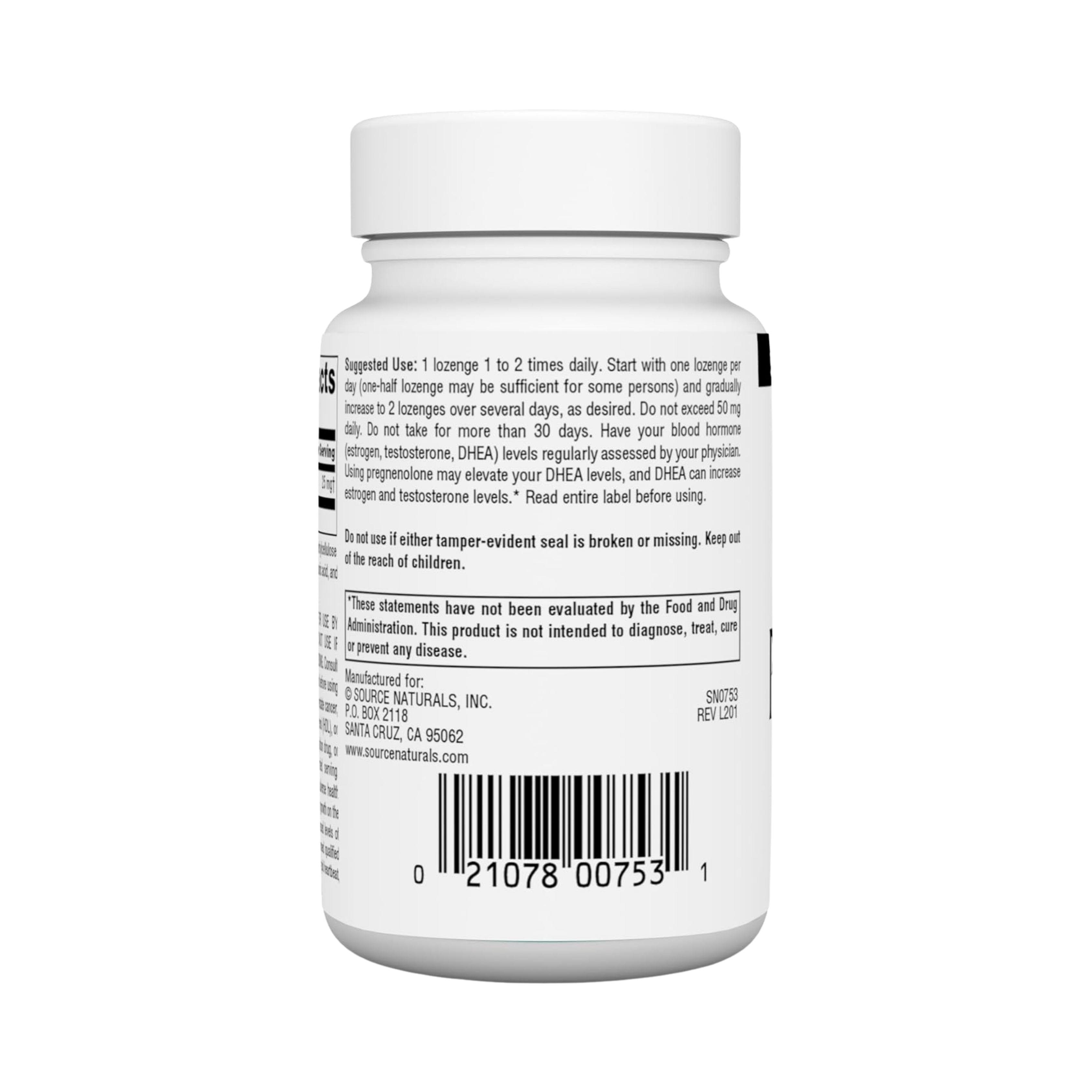 Source Naturals, Pregnenolone, 25 Mg, 120 Cherry Lozenge