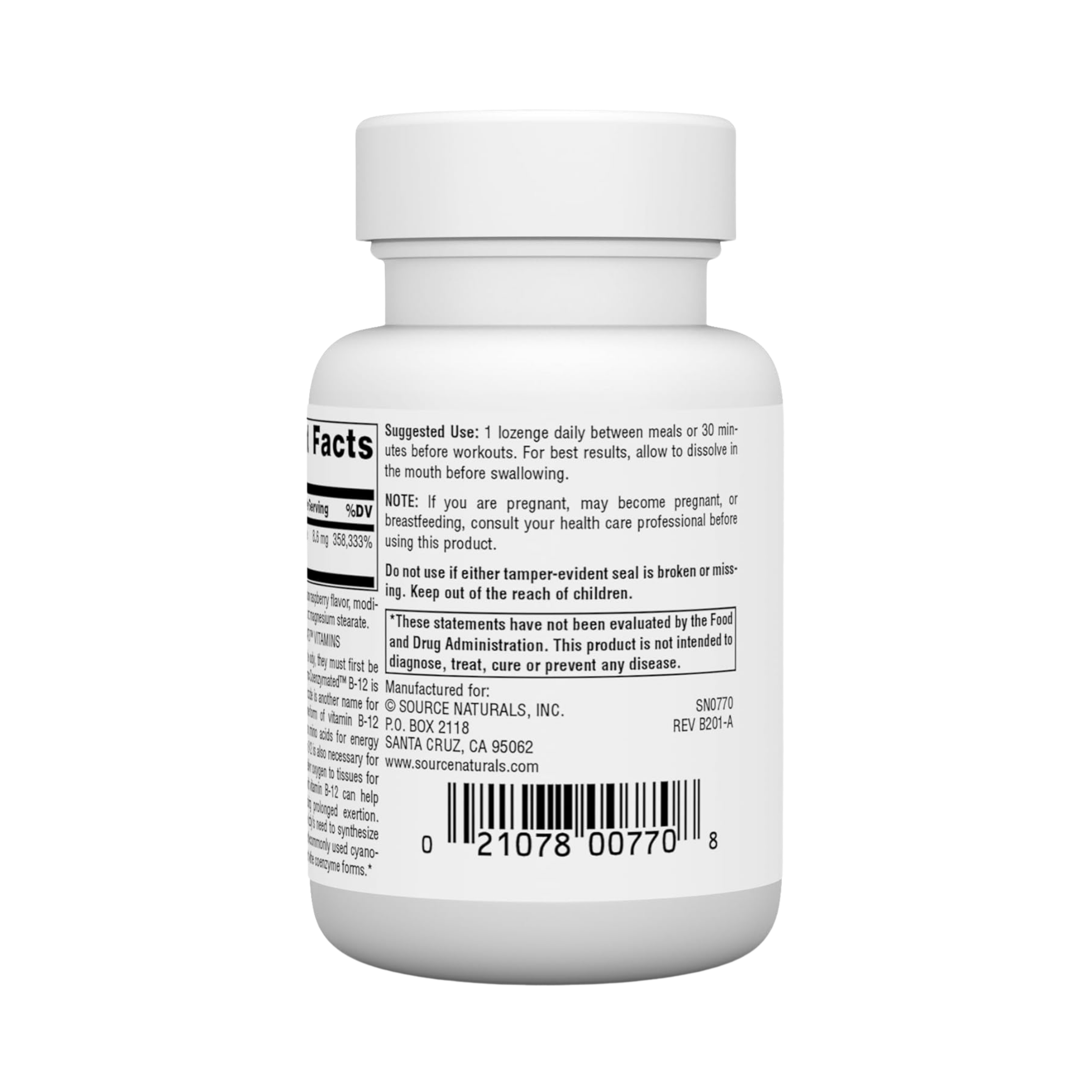 Source Naturals, Dibencozide Coenzymated B-12, 60 Lozenges