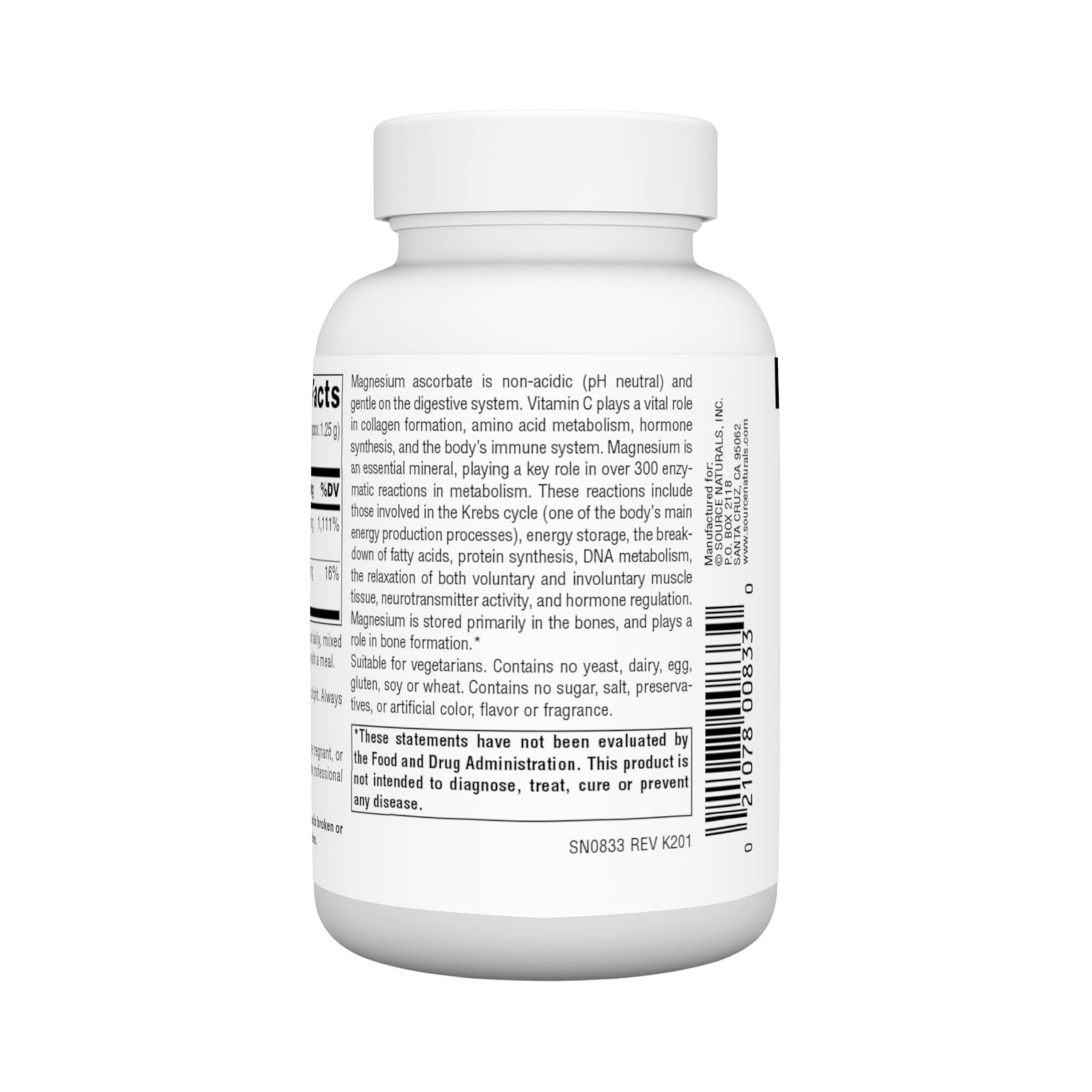 Source Naturals, Magnesium Ascorbate, 8 Oz Powder