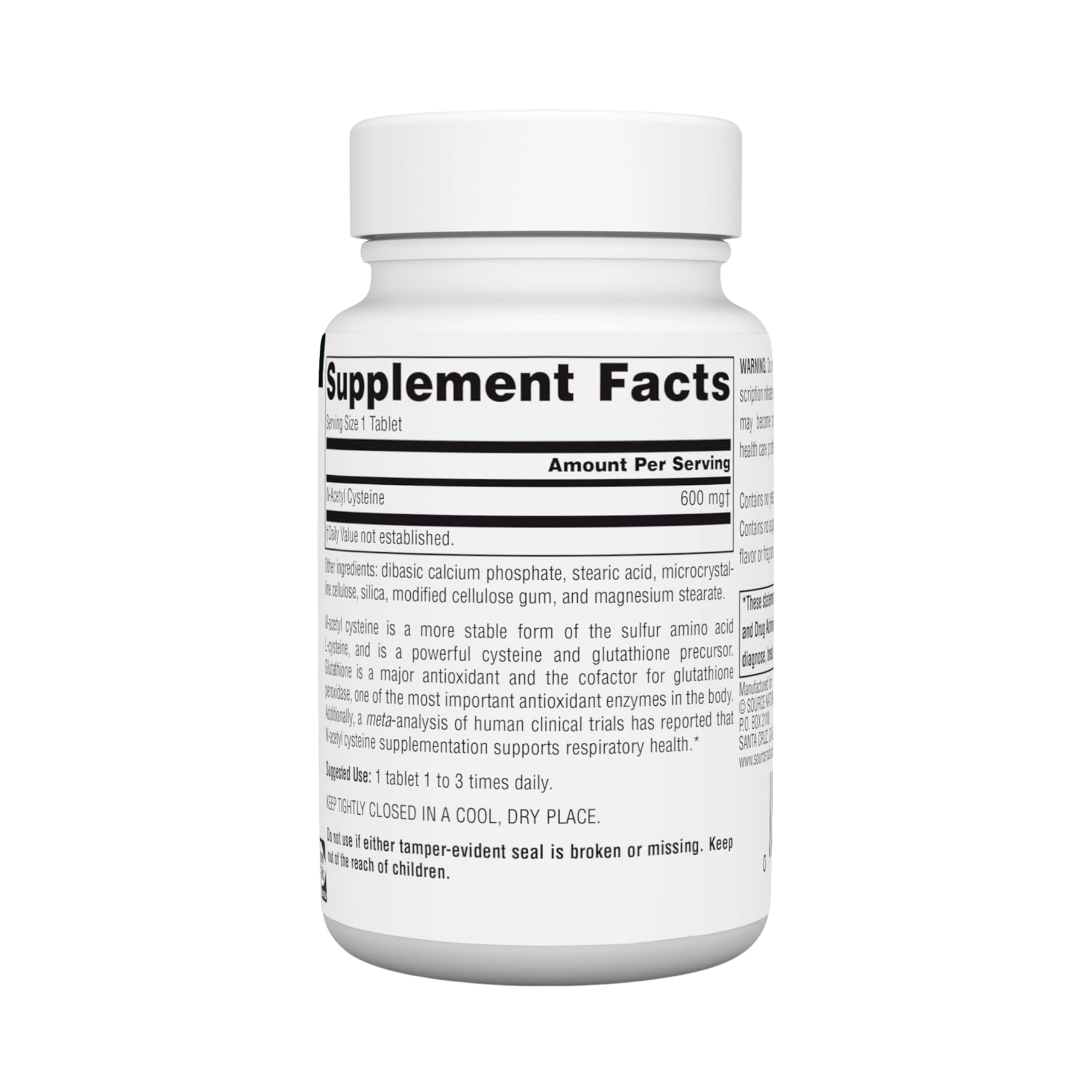Source Naturals, N-Acetyl Cysteine, 600 Mg, 60 Tablets