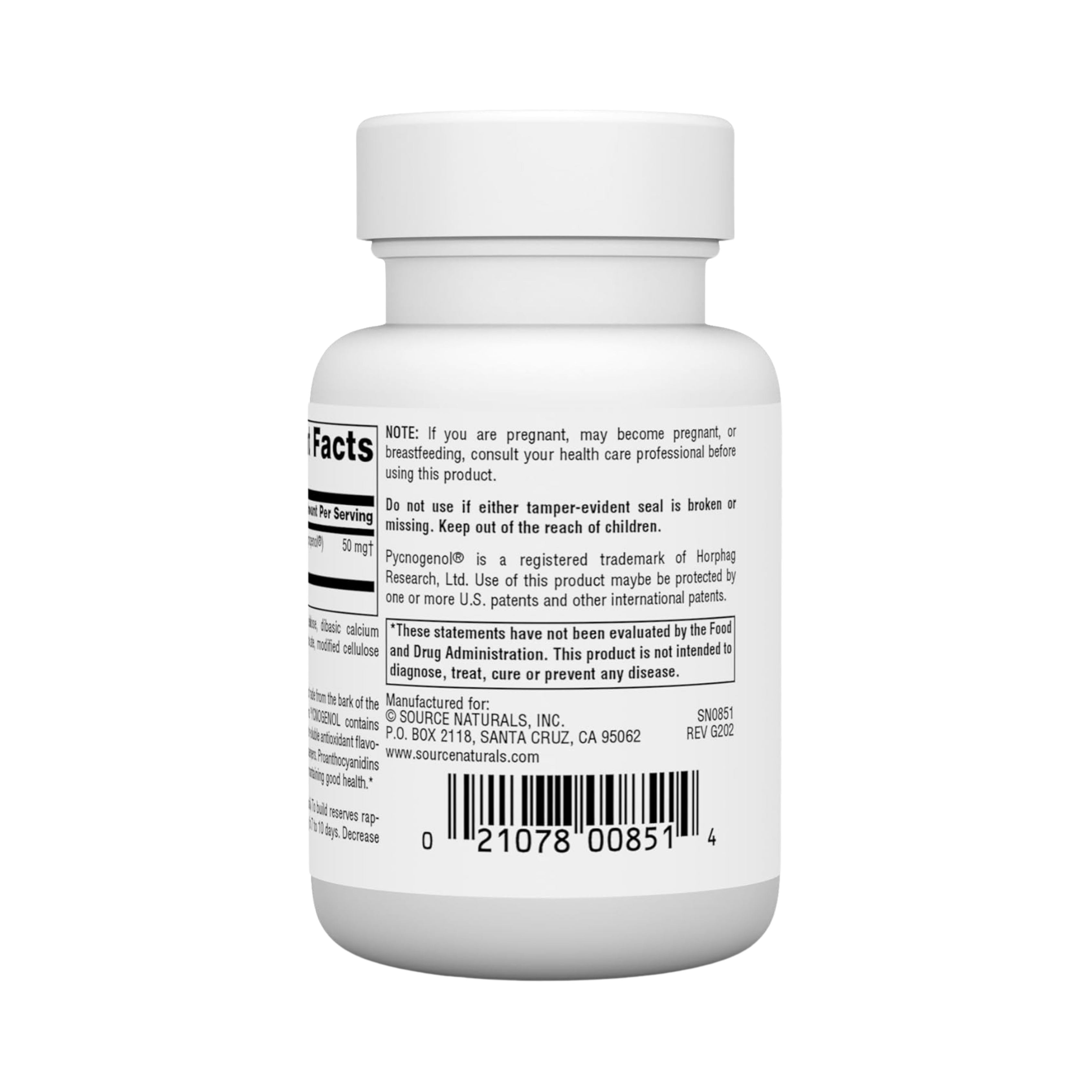 Source Naturals, Pycnogenol Proanthocyanidin Complex, 50 Mg, 30 Tablets