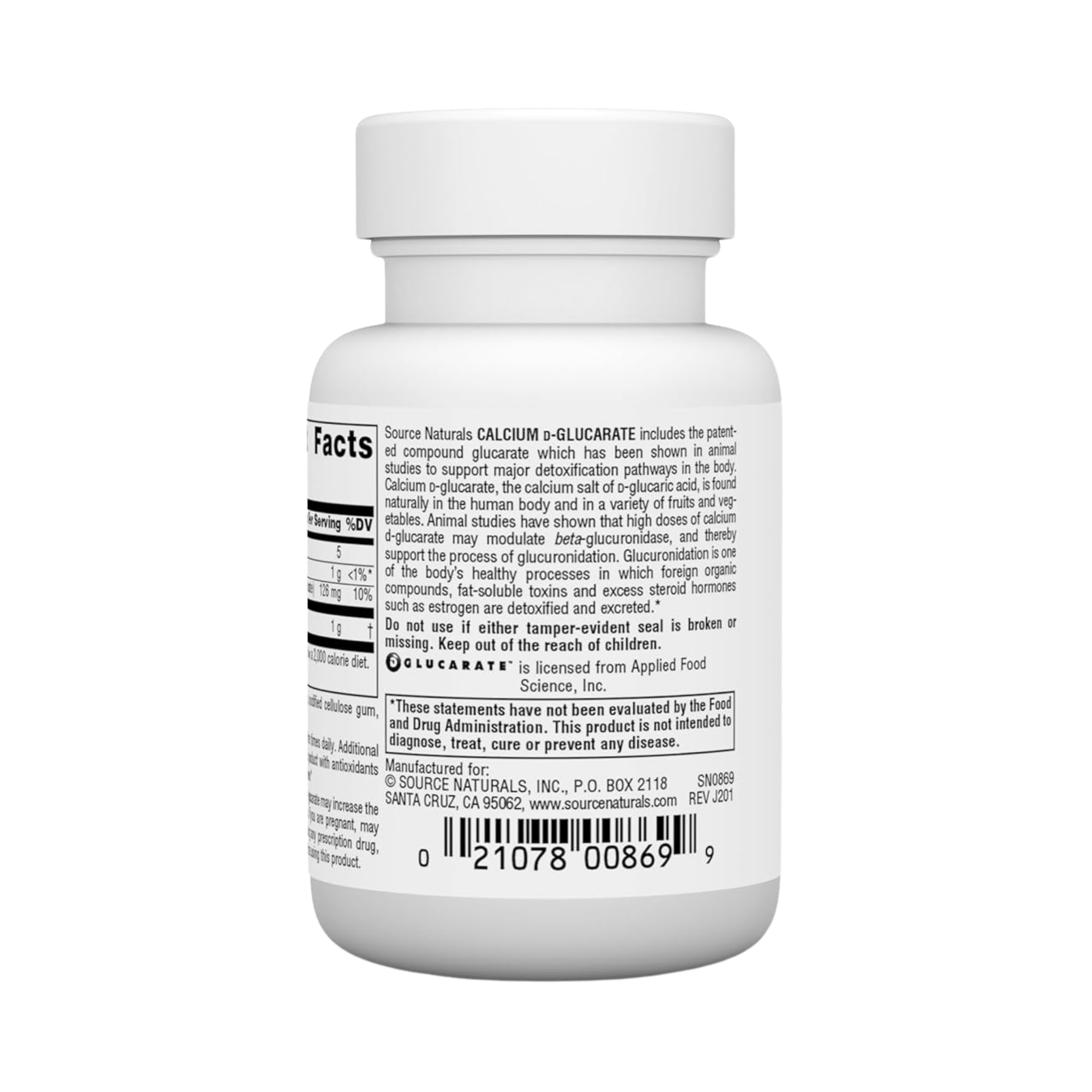 Source Naturals, Calcium D-Glucarate, 120 Tablets