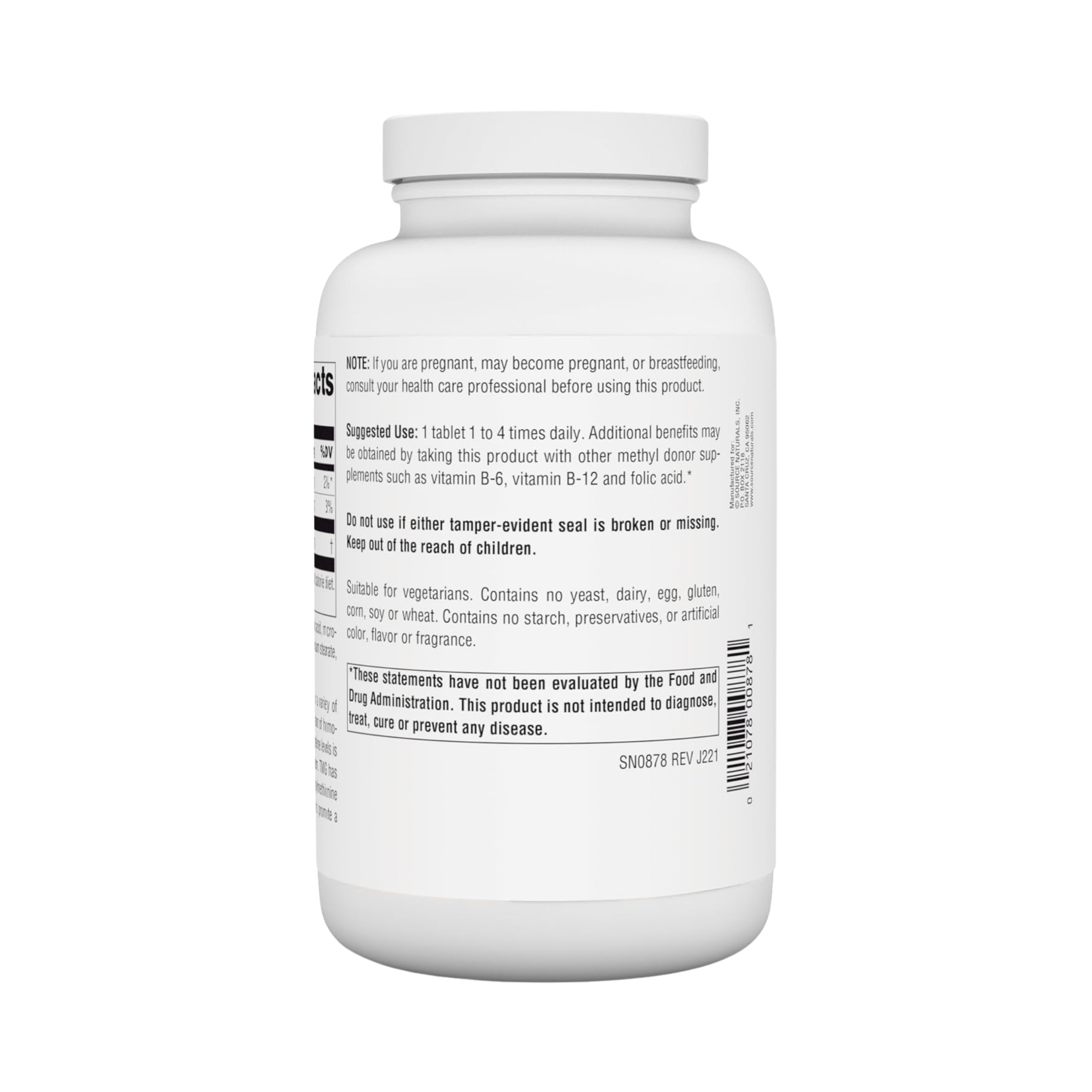Source Naturals, TMG, 750 Mg, 240 Tablets