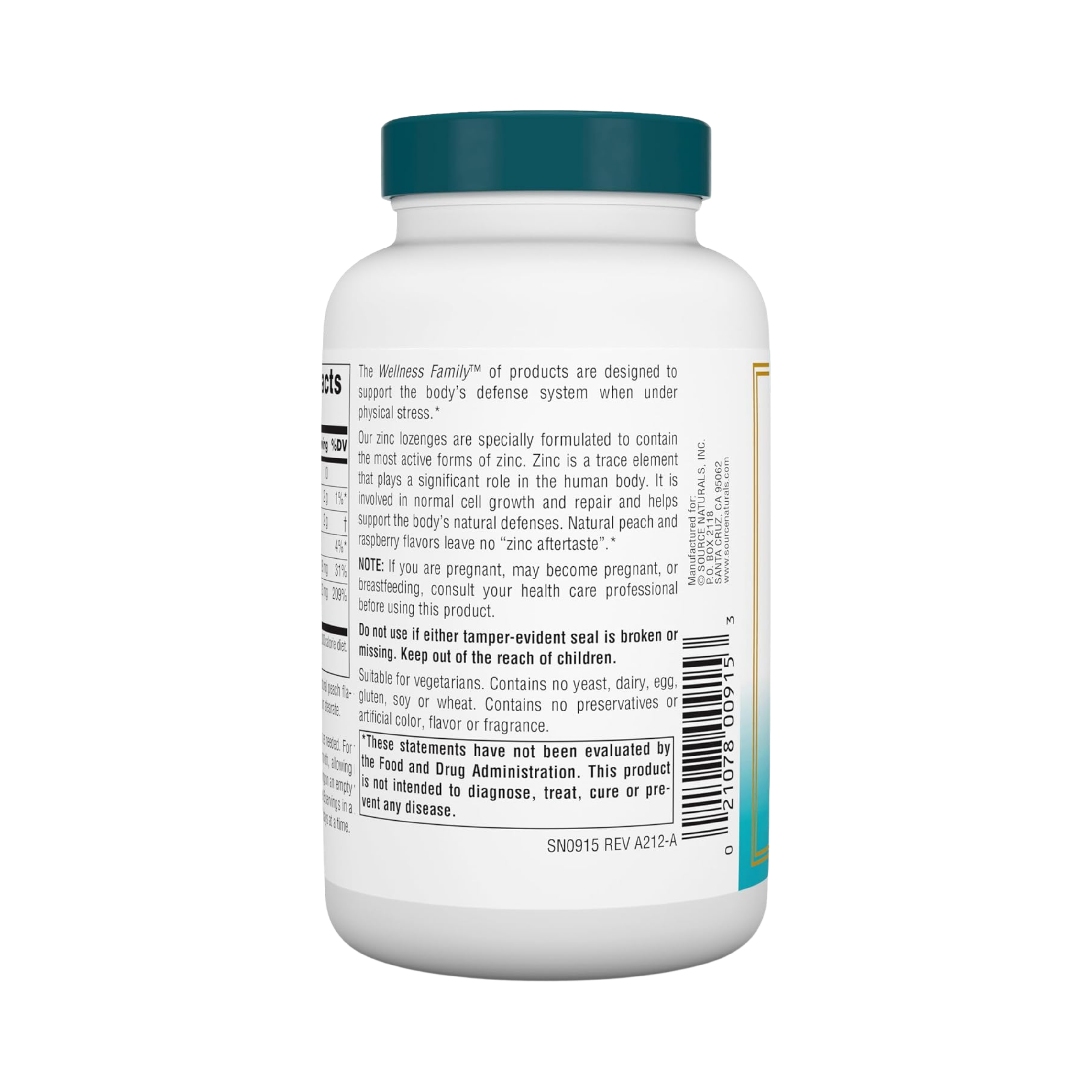 Source Naturals, Wellness Zinc Lozenges, 23 Mg, 60 Lozenge