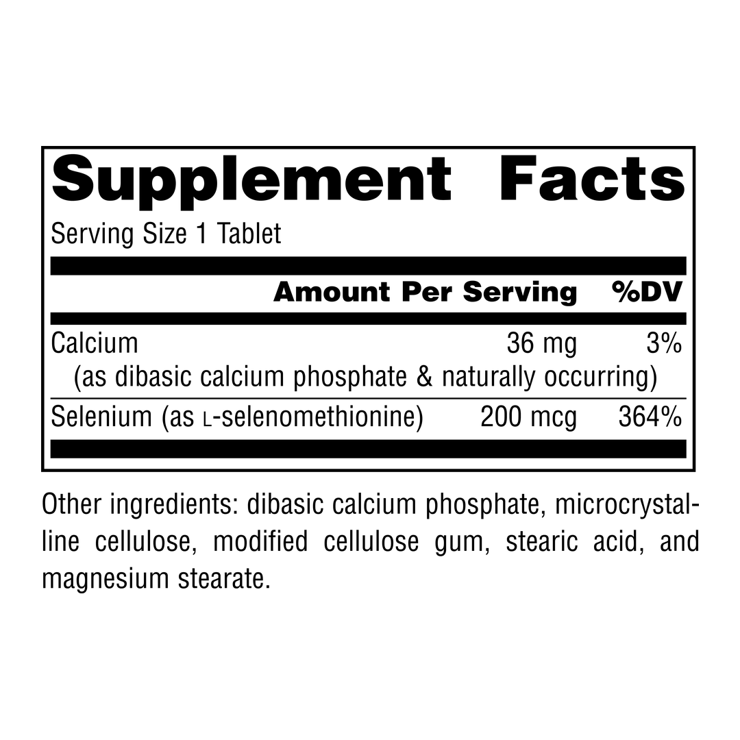 Source Naturals, Selenium, Yeast Free, 200 Mcg, 60 Tablets