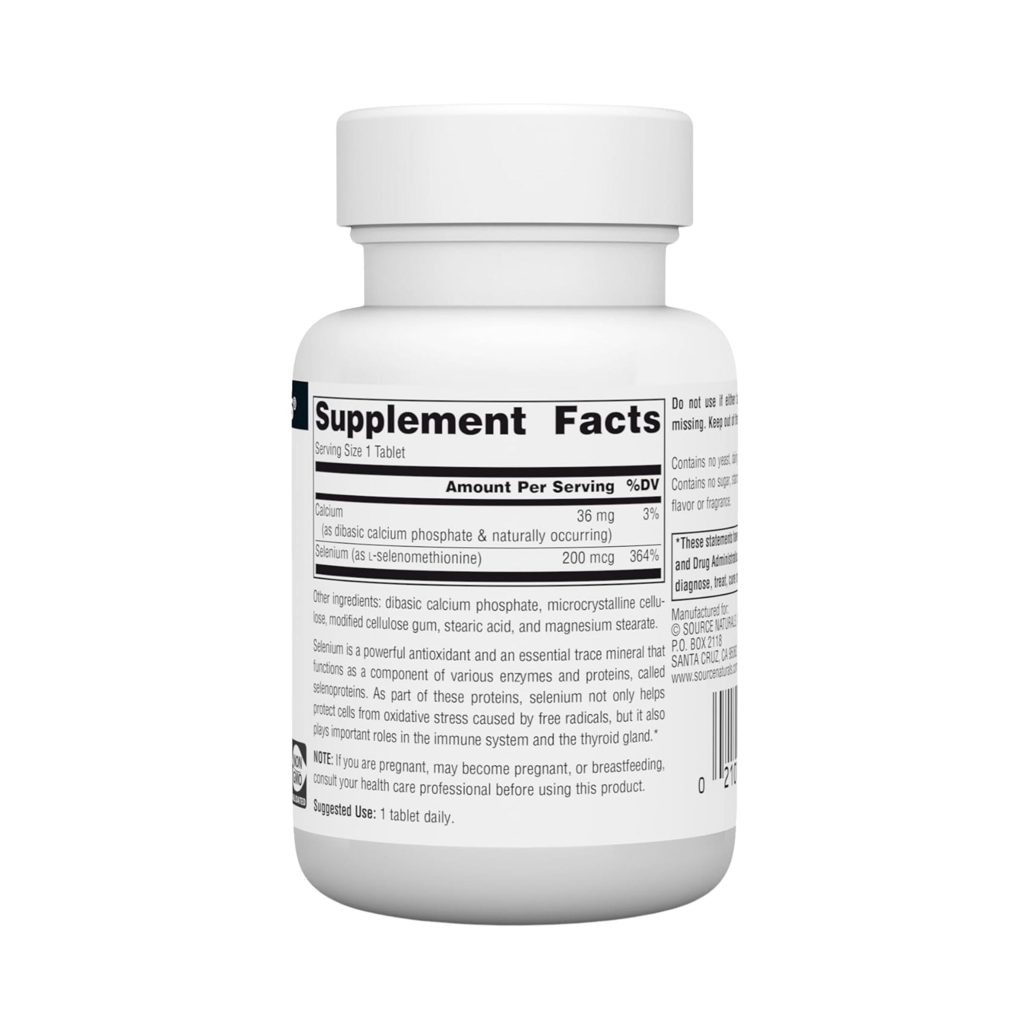 Source Naturals, Selenium, Yeast Free, 200 Mcg, 120 Tablets
