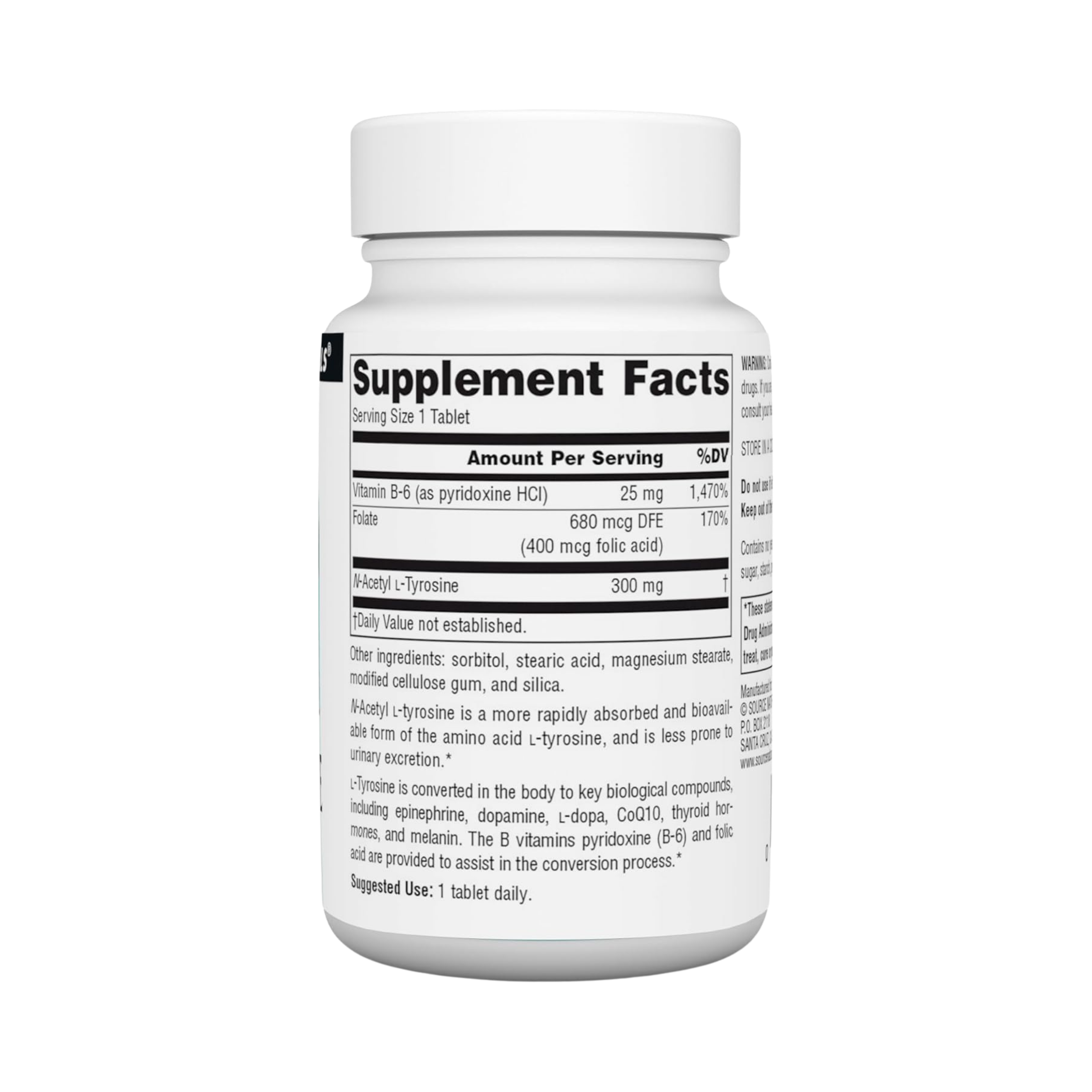 Source Naturals, N-Acetyl L-Tyrosine, 60 Tablets