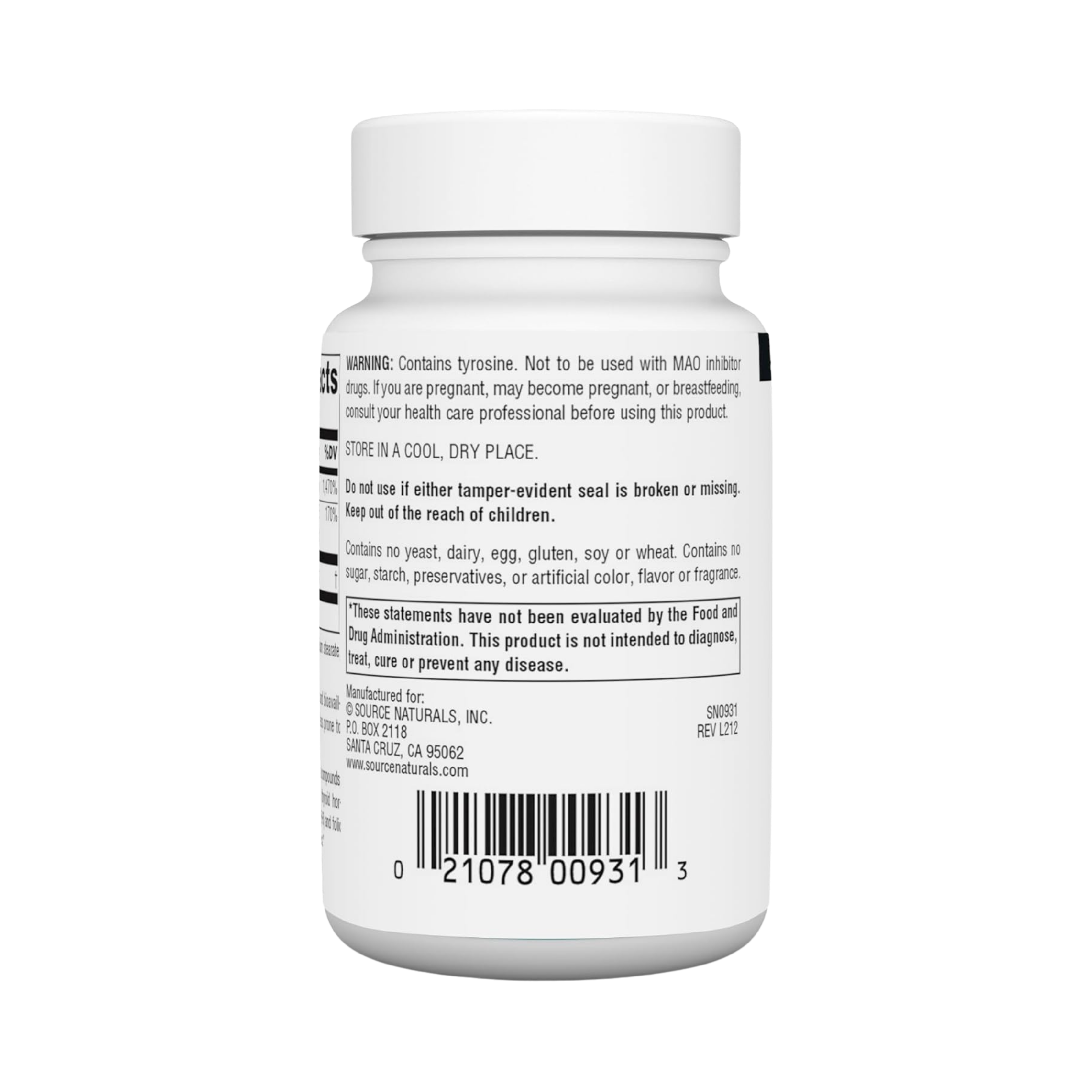 Source Naturals, N-Acetyl L-Tyrosine, 60 Tablets