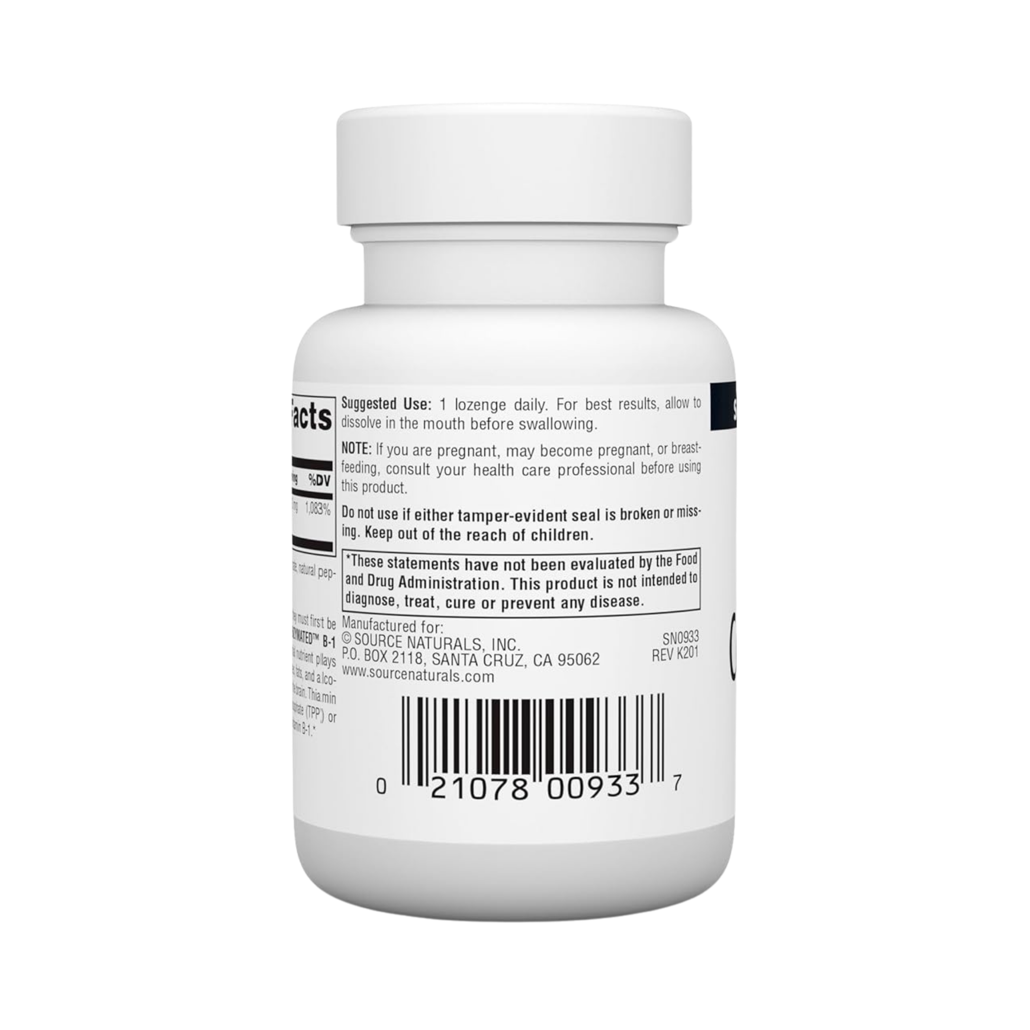 Source Naturals, Coenzymated B-1, 60 Peppermint Lozenge
