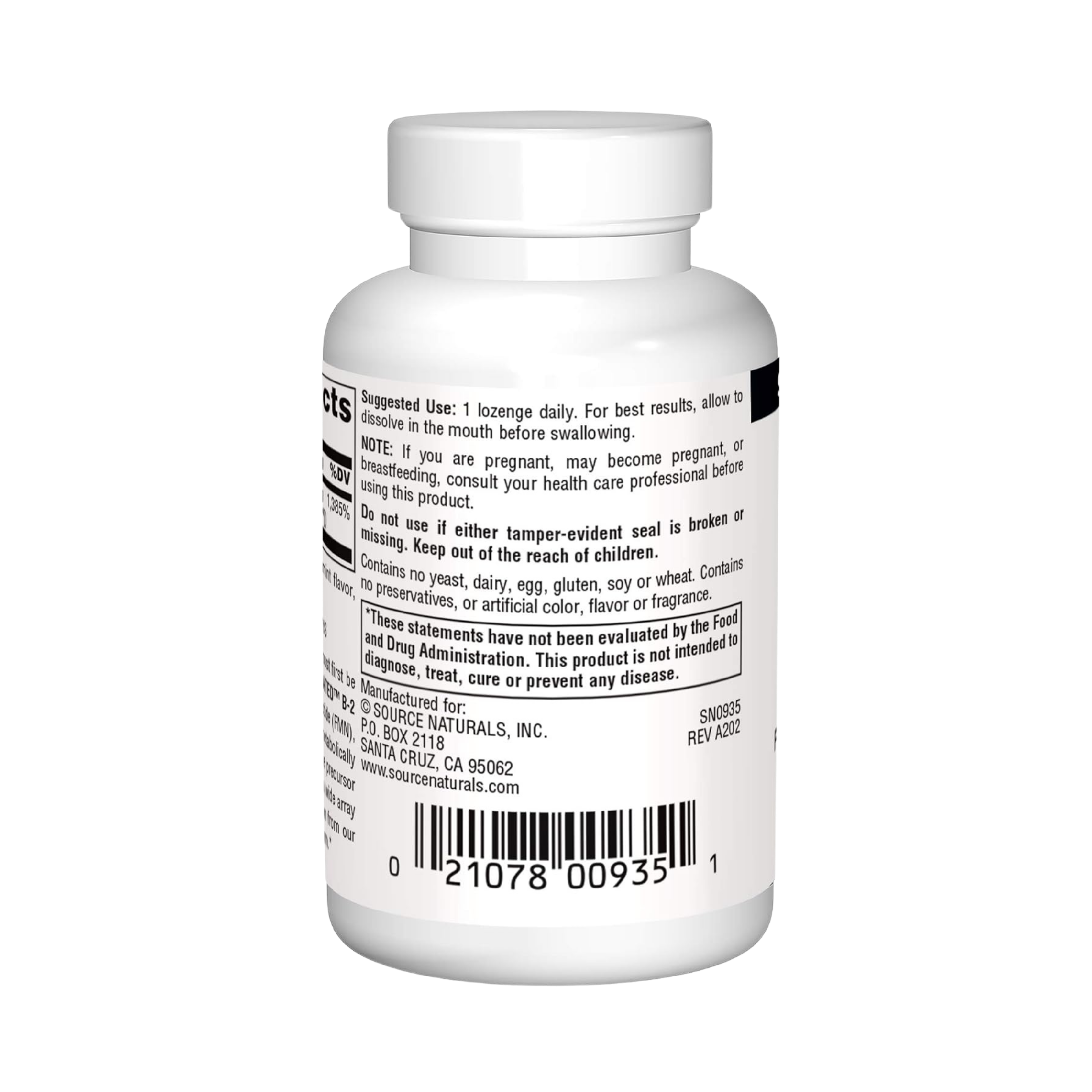 Source Naturals, Coenzymated, B-2, 25 Mg, 60 Lozenge