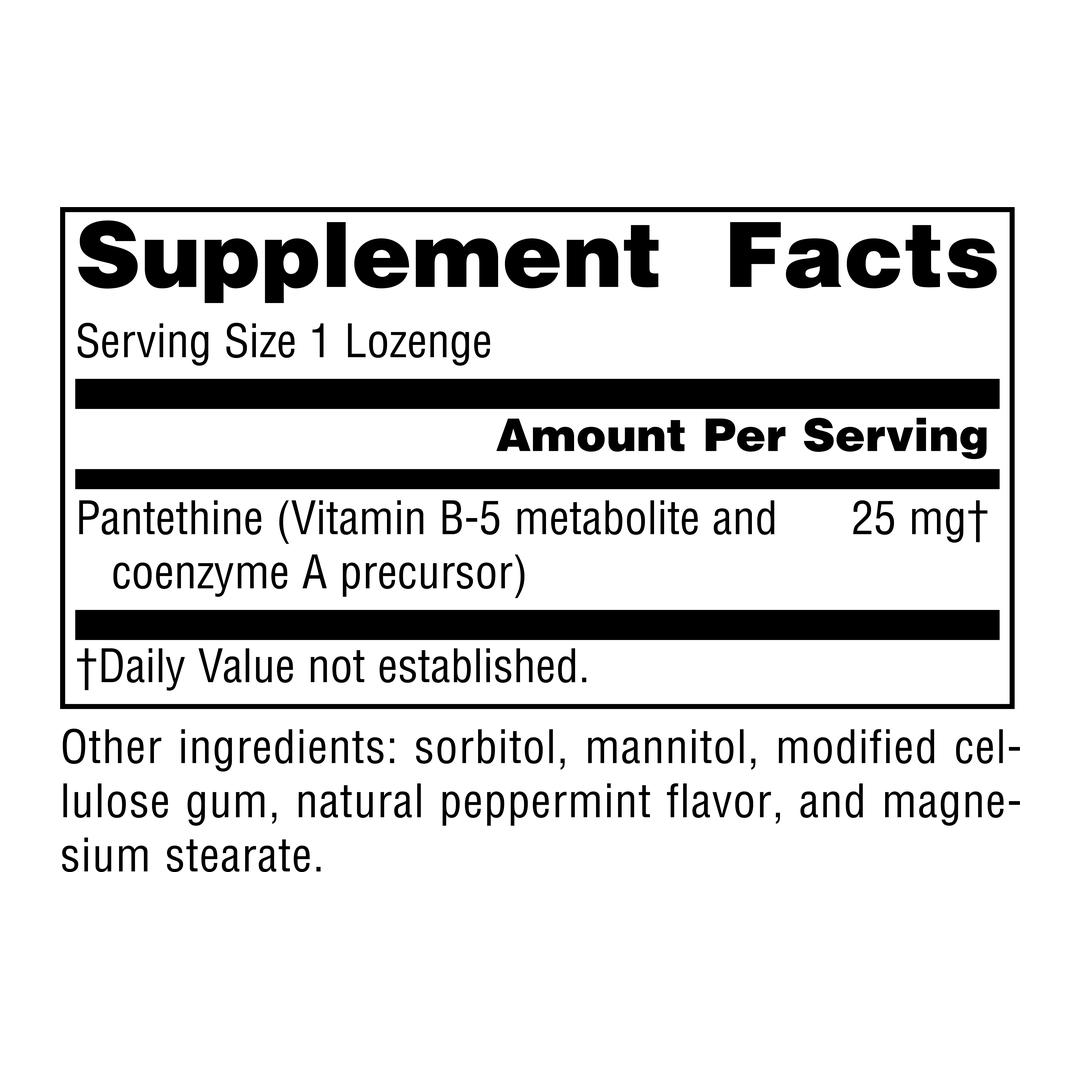Source Naturals, Pantethine, 25 Mg, 60 Lozenge