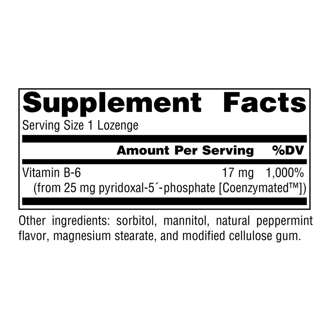 Source Naturals, Coenzymated, B-6, 25 Mg, 30 Peppermint Lozenge