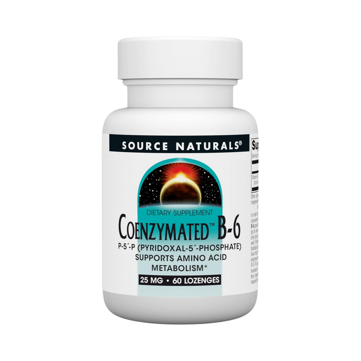 Source Naturals, Coenzymated, B-6, 25 Mg, 60 Peppermint Lozenge