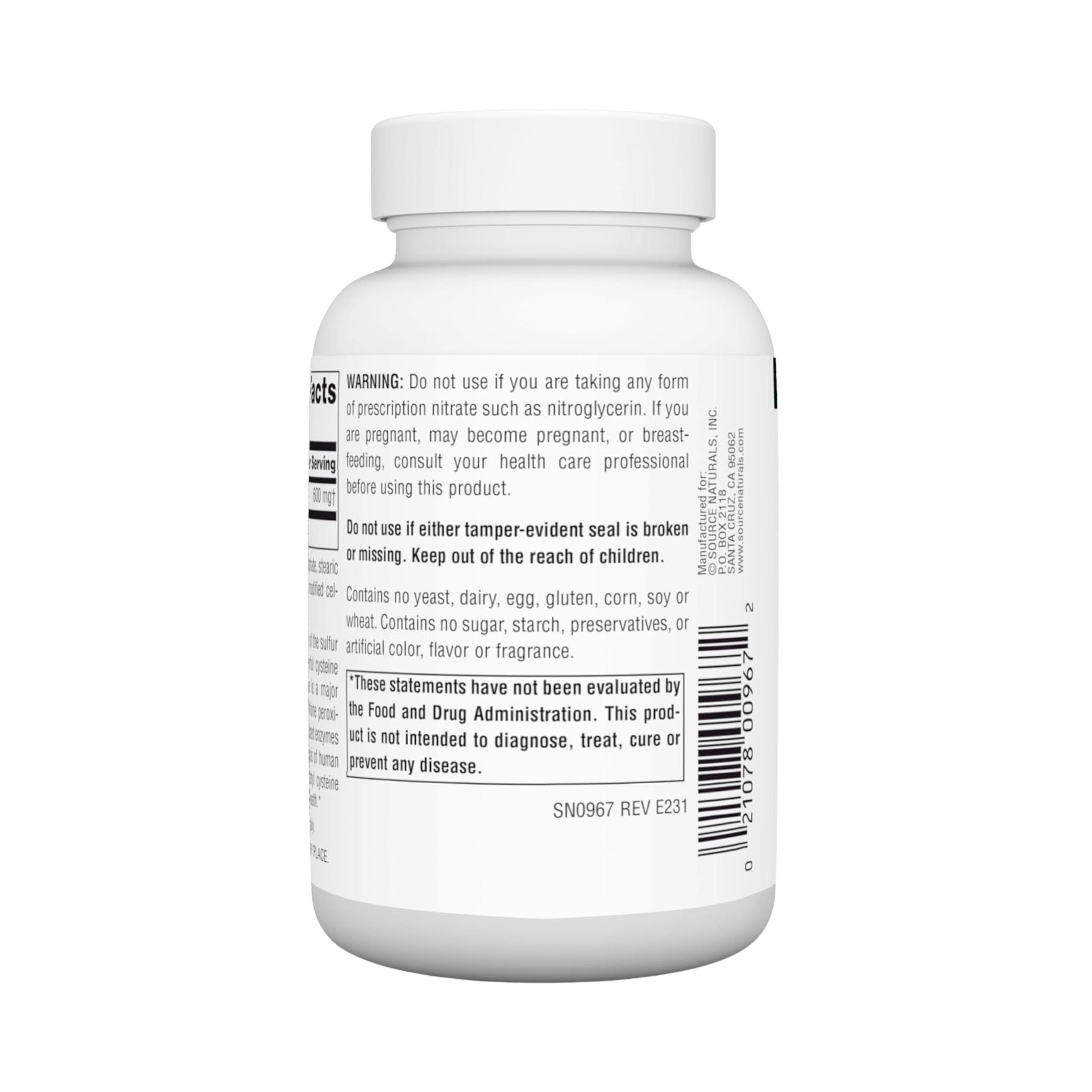 Source Naturals, N-Acetyl Cysteine, 600 Mg, 120 Tablets