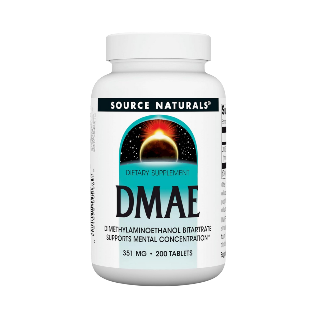 Source Naturals, DMAE, Dimethylaminoethanol Bitartrate, 200 Tablets