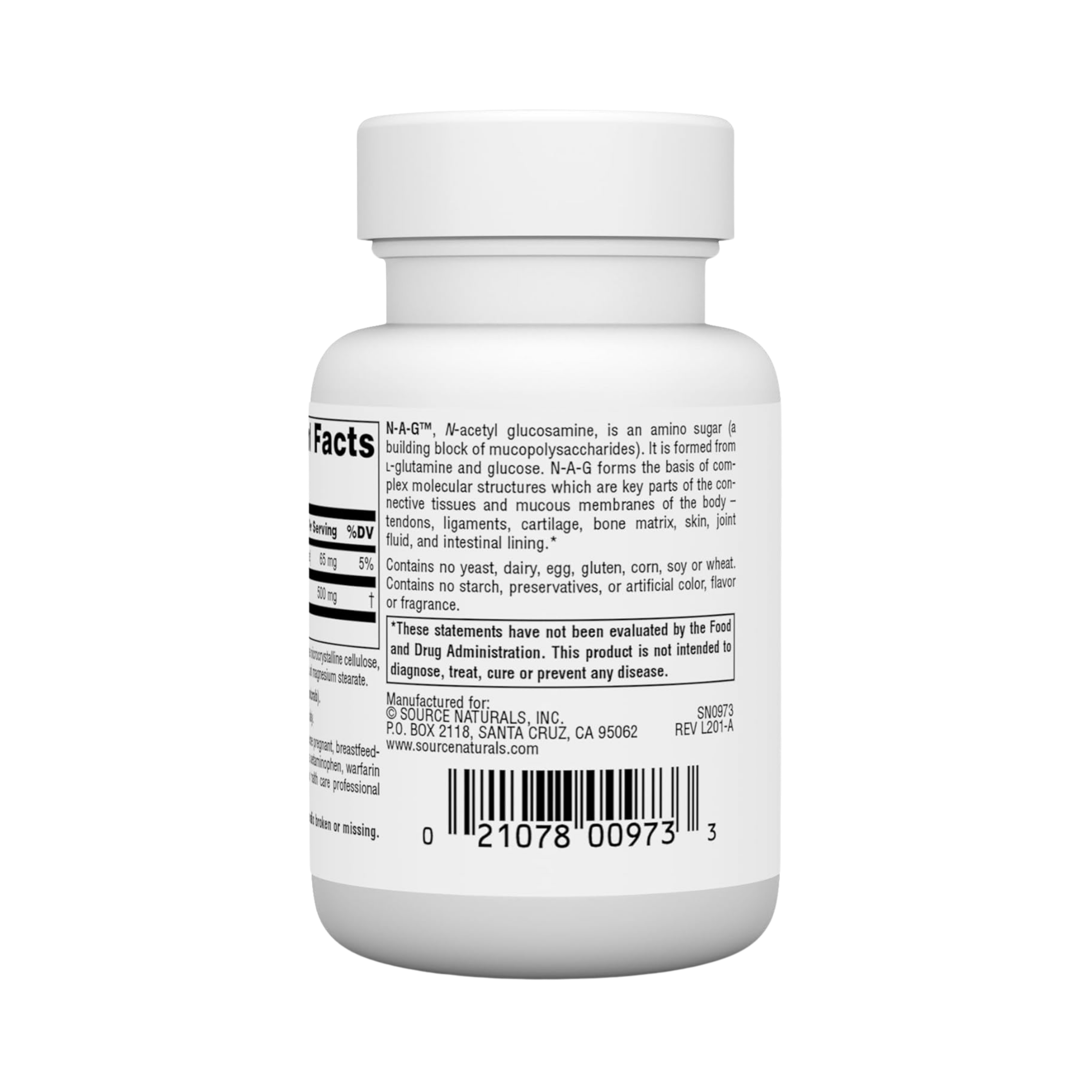 Source Naturals,  N-A-G, N-Acetyl Glucosamine, 250 Mg, 60 Tablets