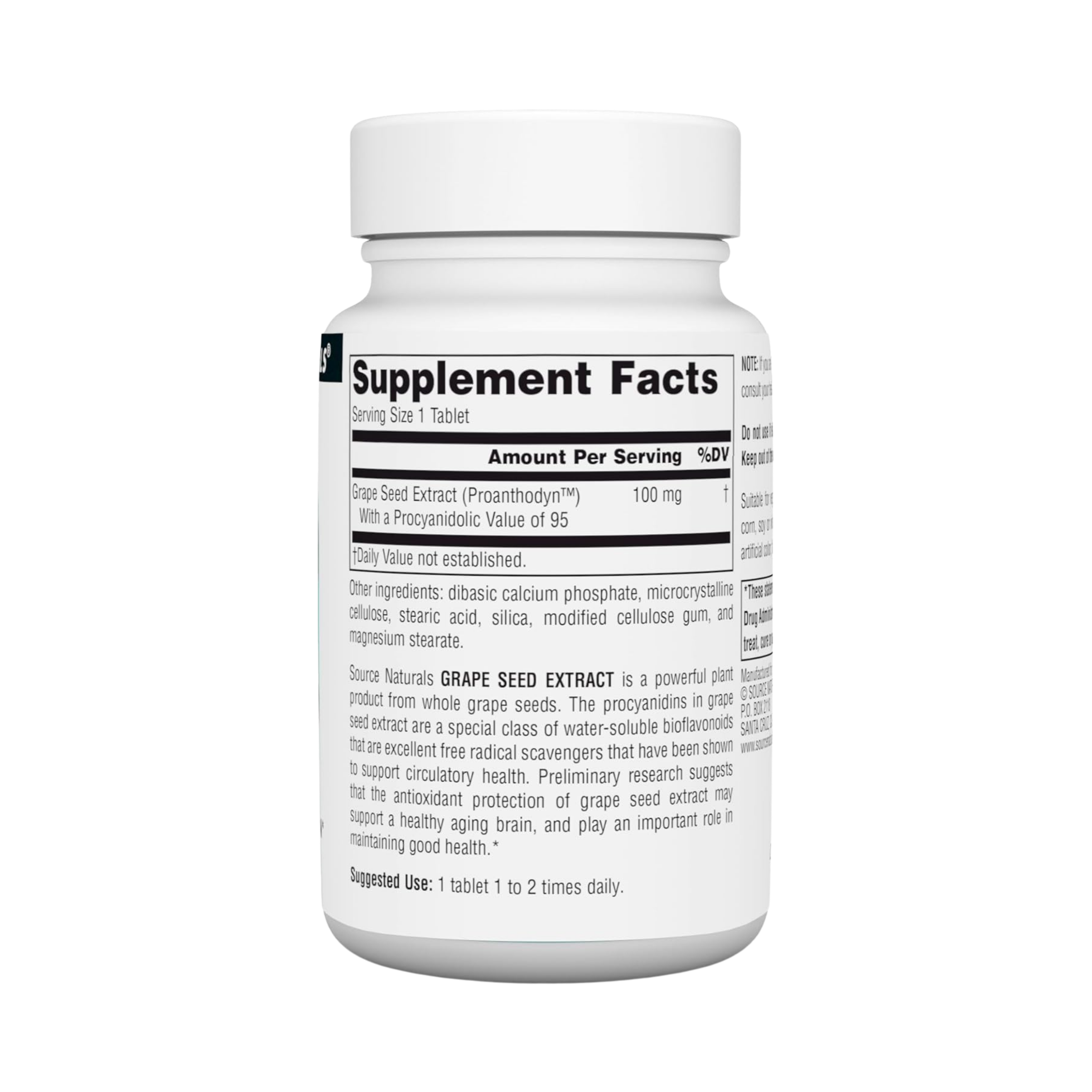 Source Naturals, Grape Seed Extract, Proanthodyn, 100 Mg, 120 Tablets